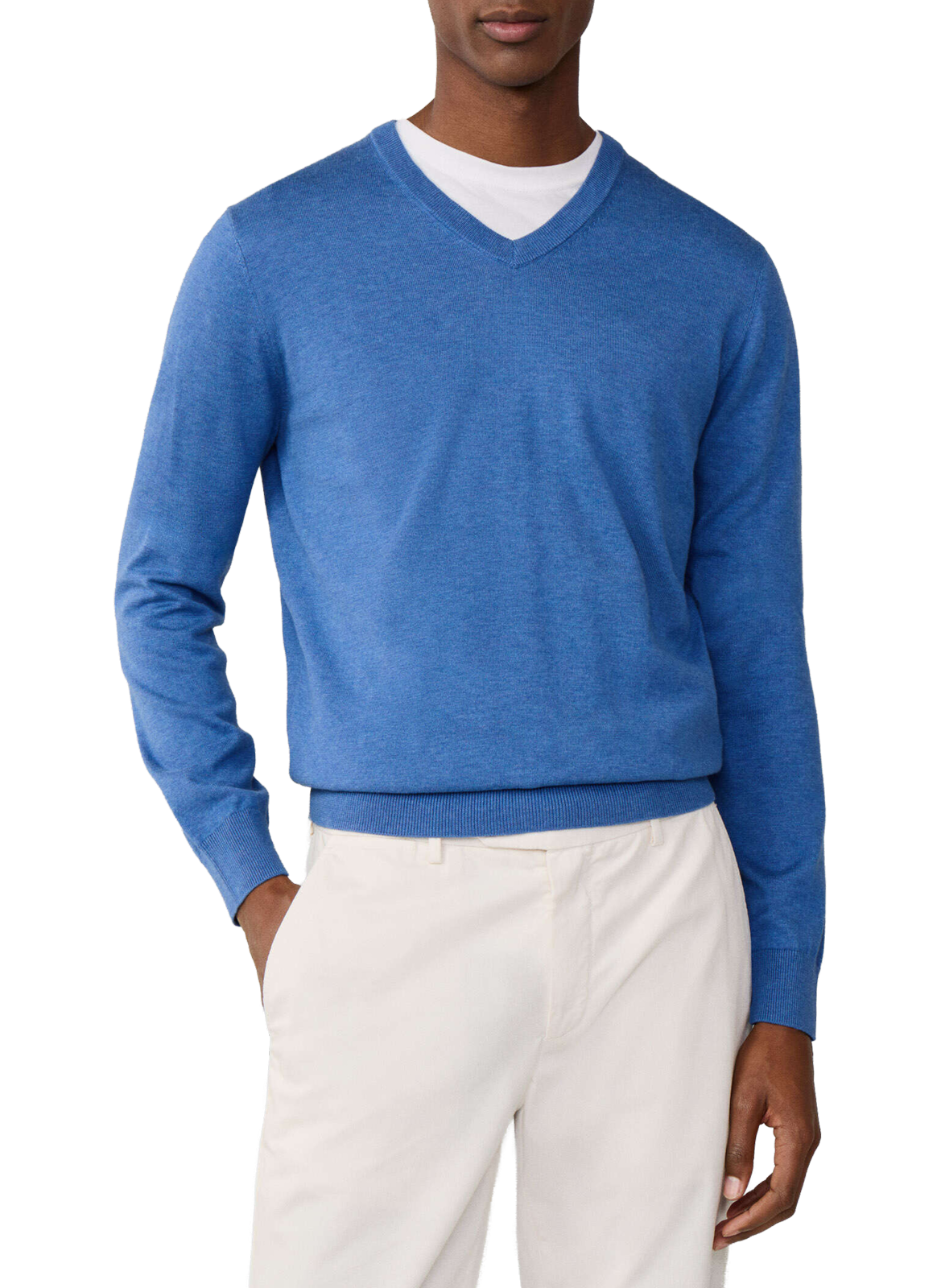 Pull en coton et soie  FACONNABLE Bleu