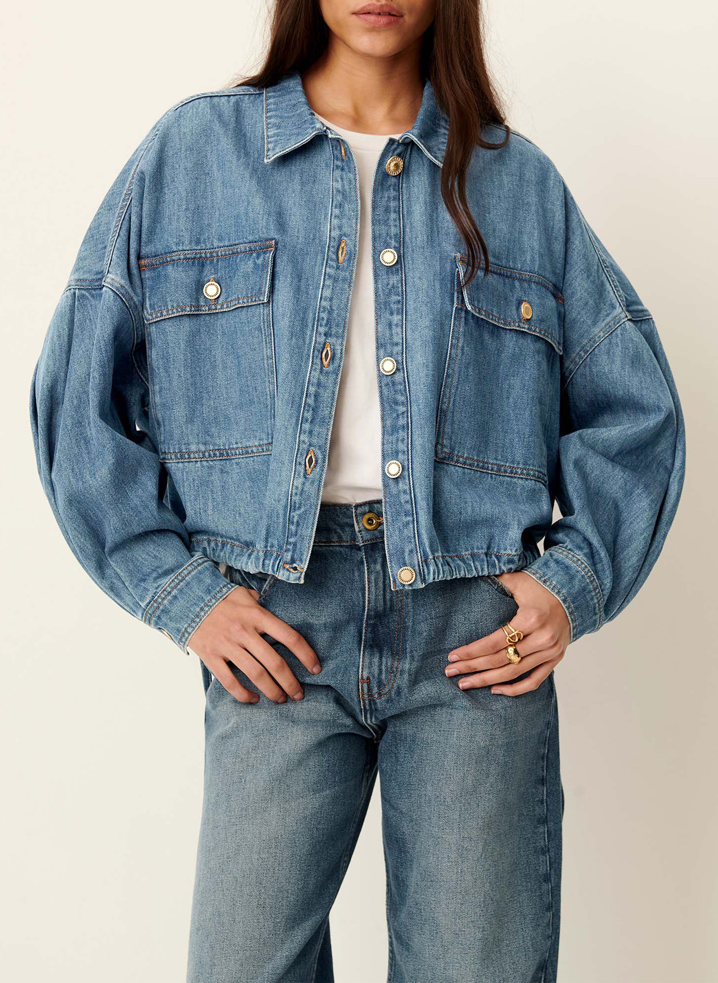 Veste col classique en coton cazanim SESSUN Bleu