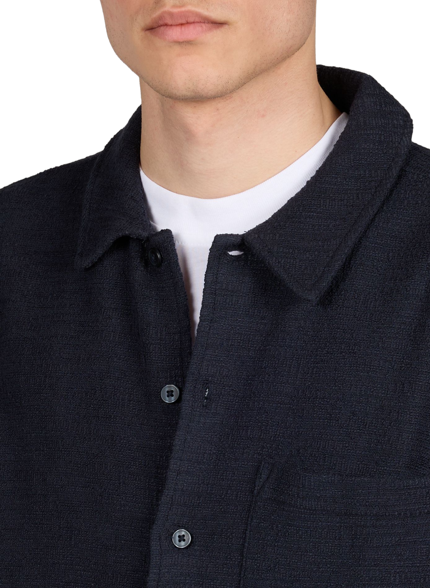 Chemise droit en coton mélangé SAMSOE SAMSOE Bleu