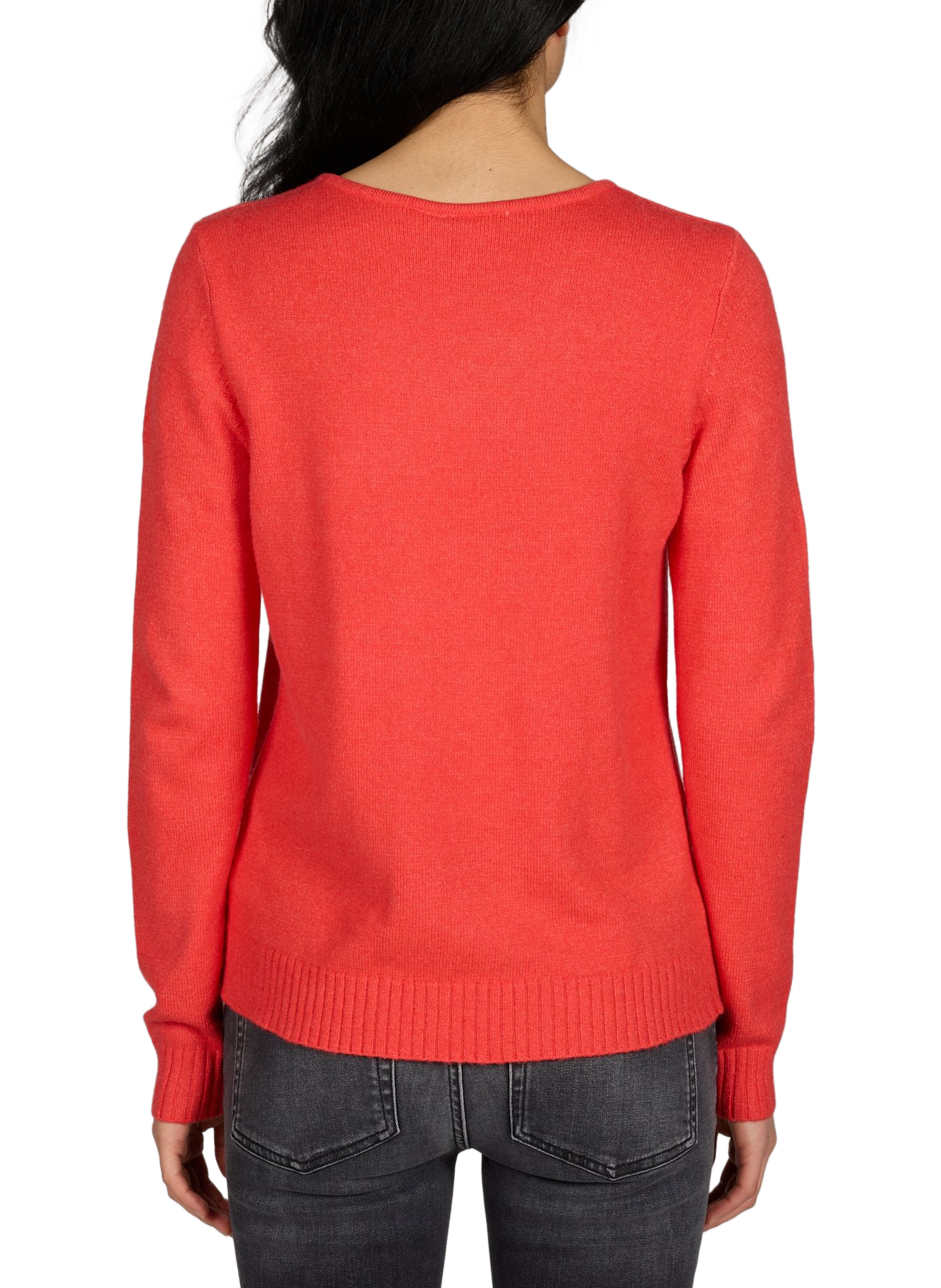 Pull à col V VILA Rouge