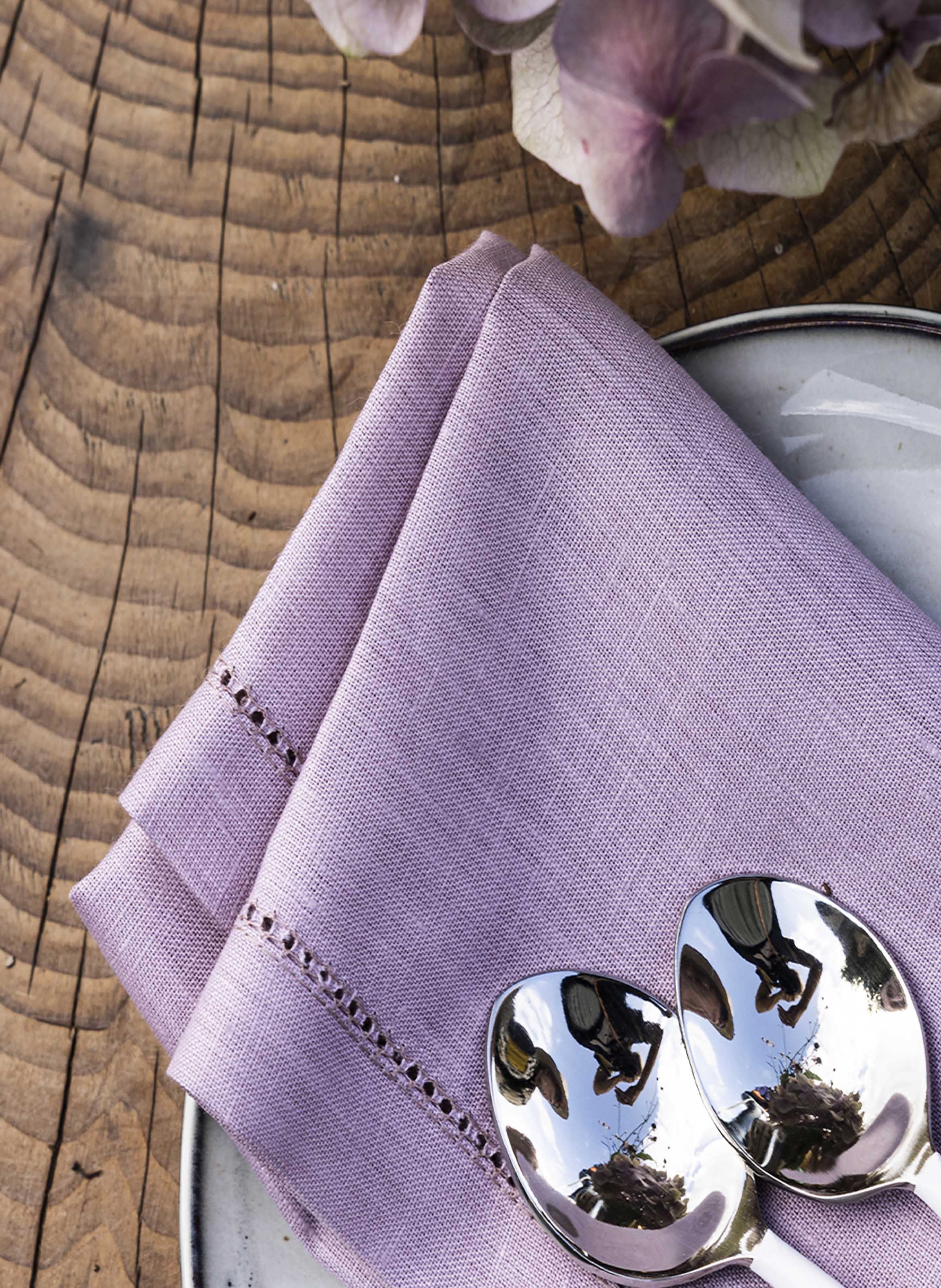 Serviette unie en lin, chambray ALEXANDRE TURPAULT Vert