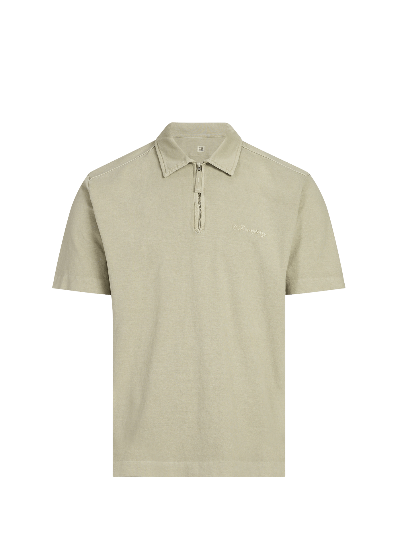 Polo droit en coton CP COMPANY Vert