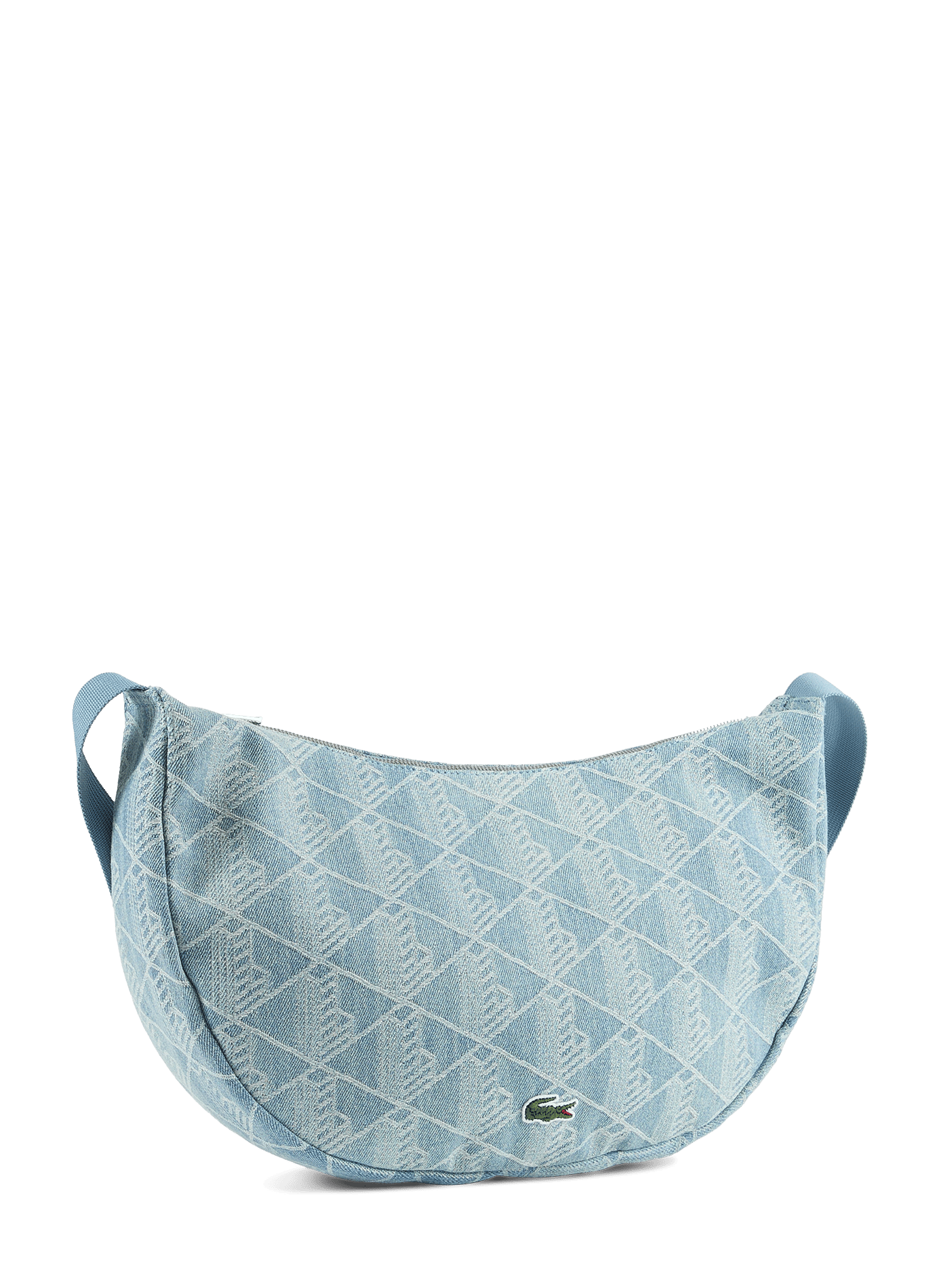 Cotton crescent shoulder bag LACOSTE Blue