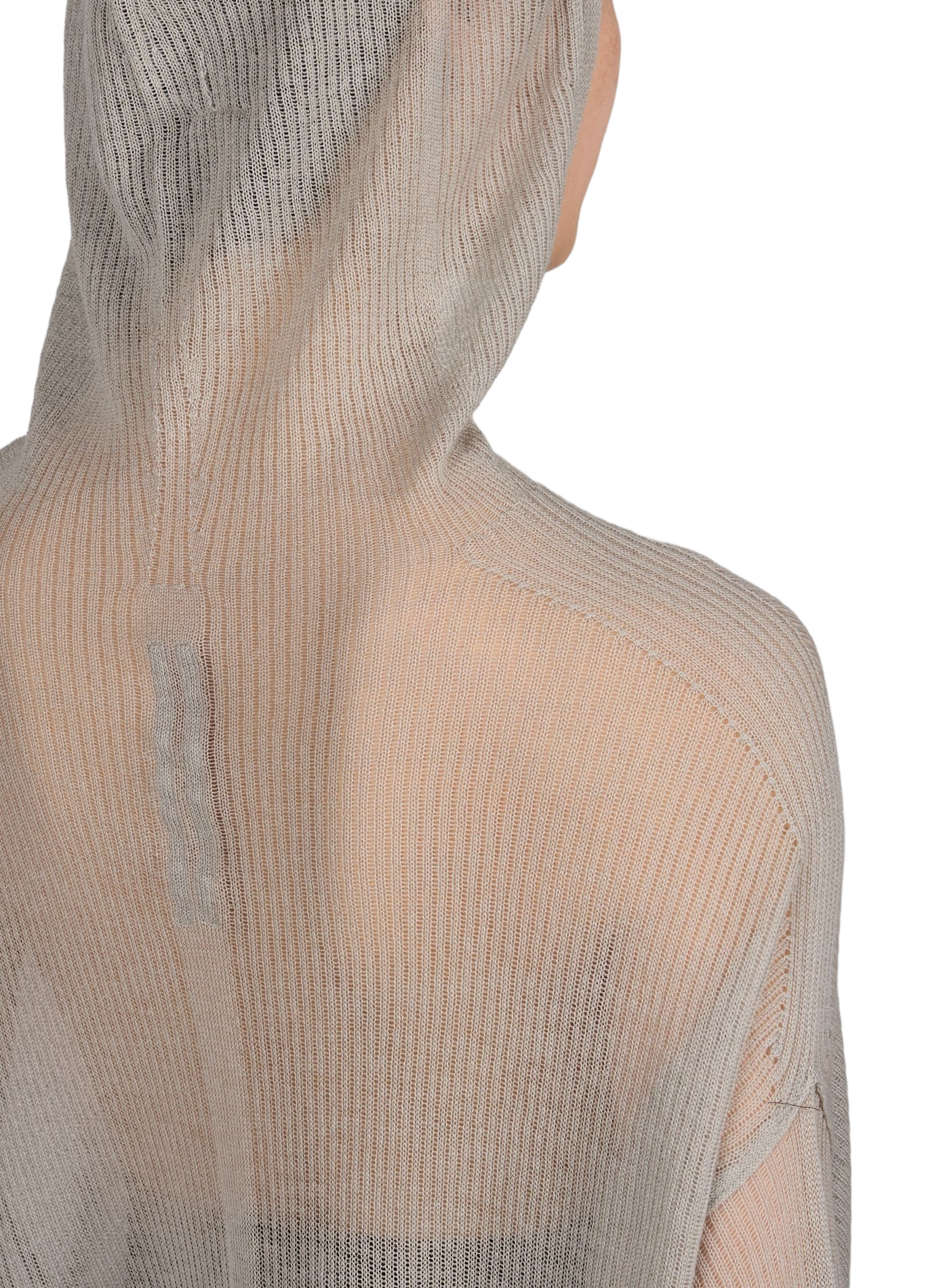 Hoodie maille à capuche en cachemire transparent RICK OWENS Beige