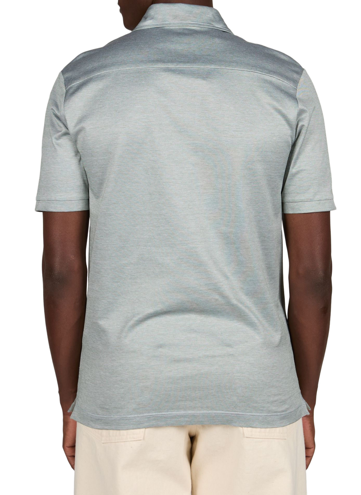 Short sleeve cotton polo shirt ETON Green