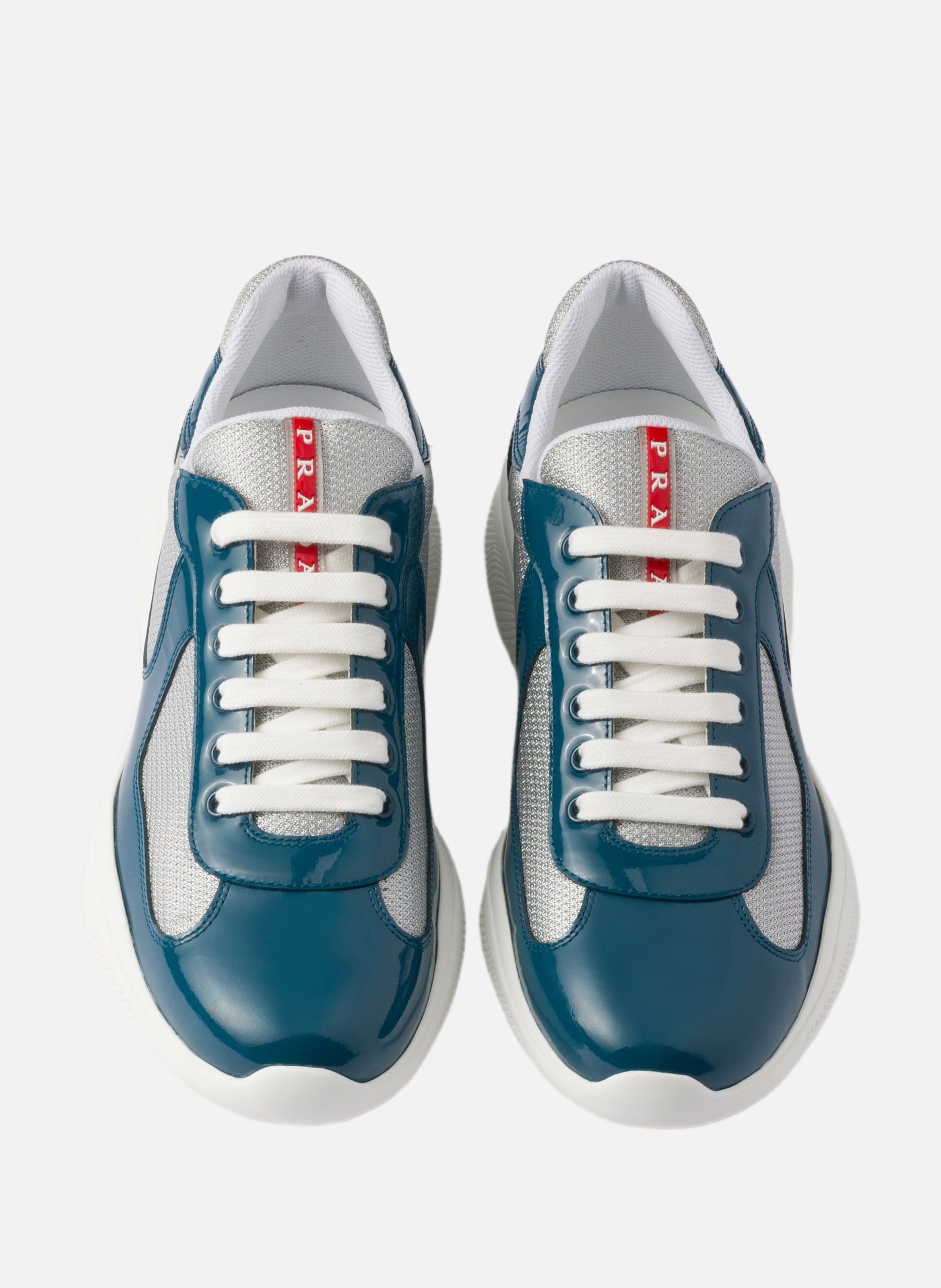 Sneakers prada america’s cup en cuir verni et tiss PRADA Vert