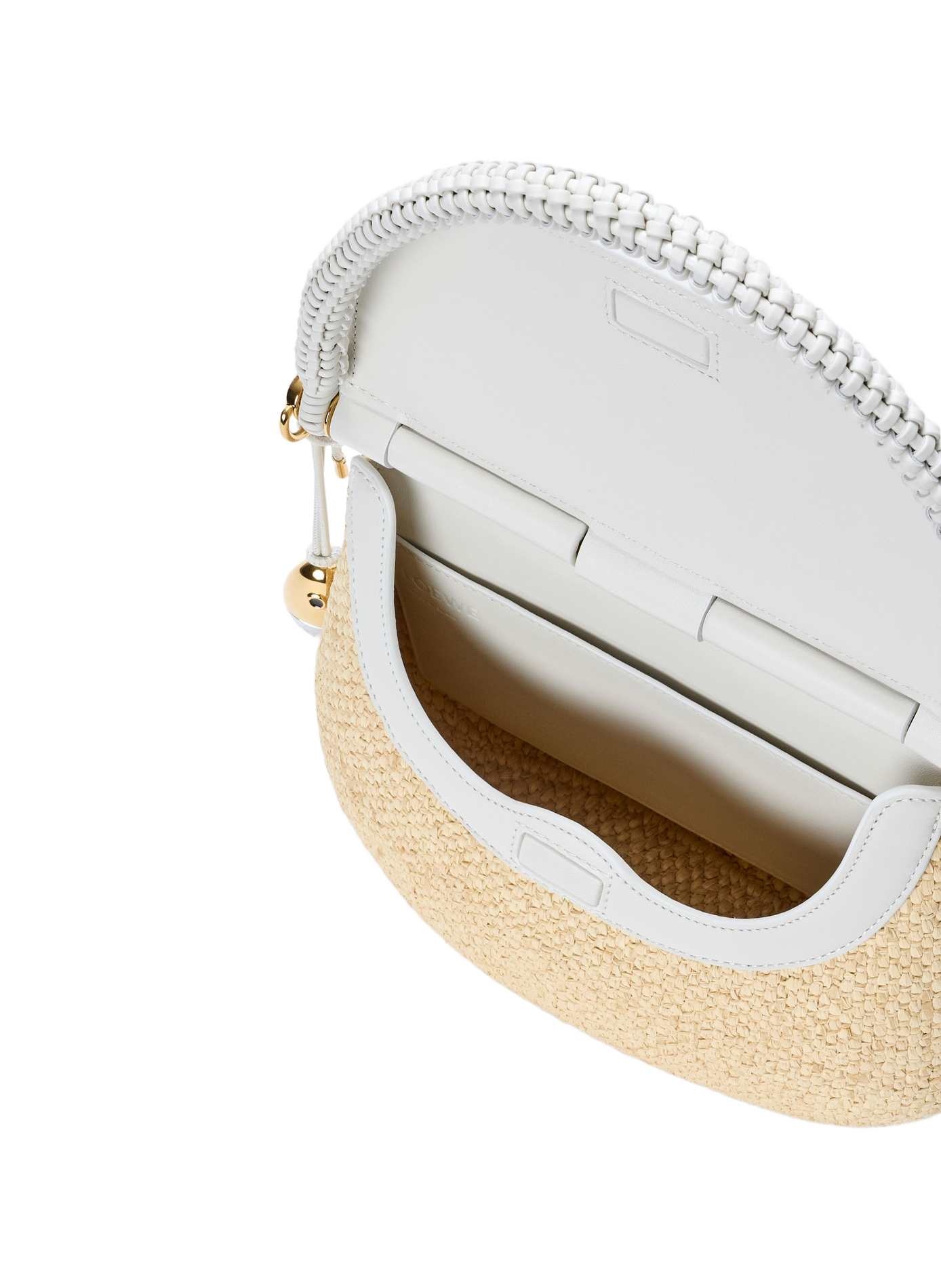 Medium Pescador bag in raffia and calf leather LOEWE Beige