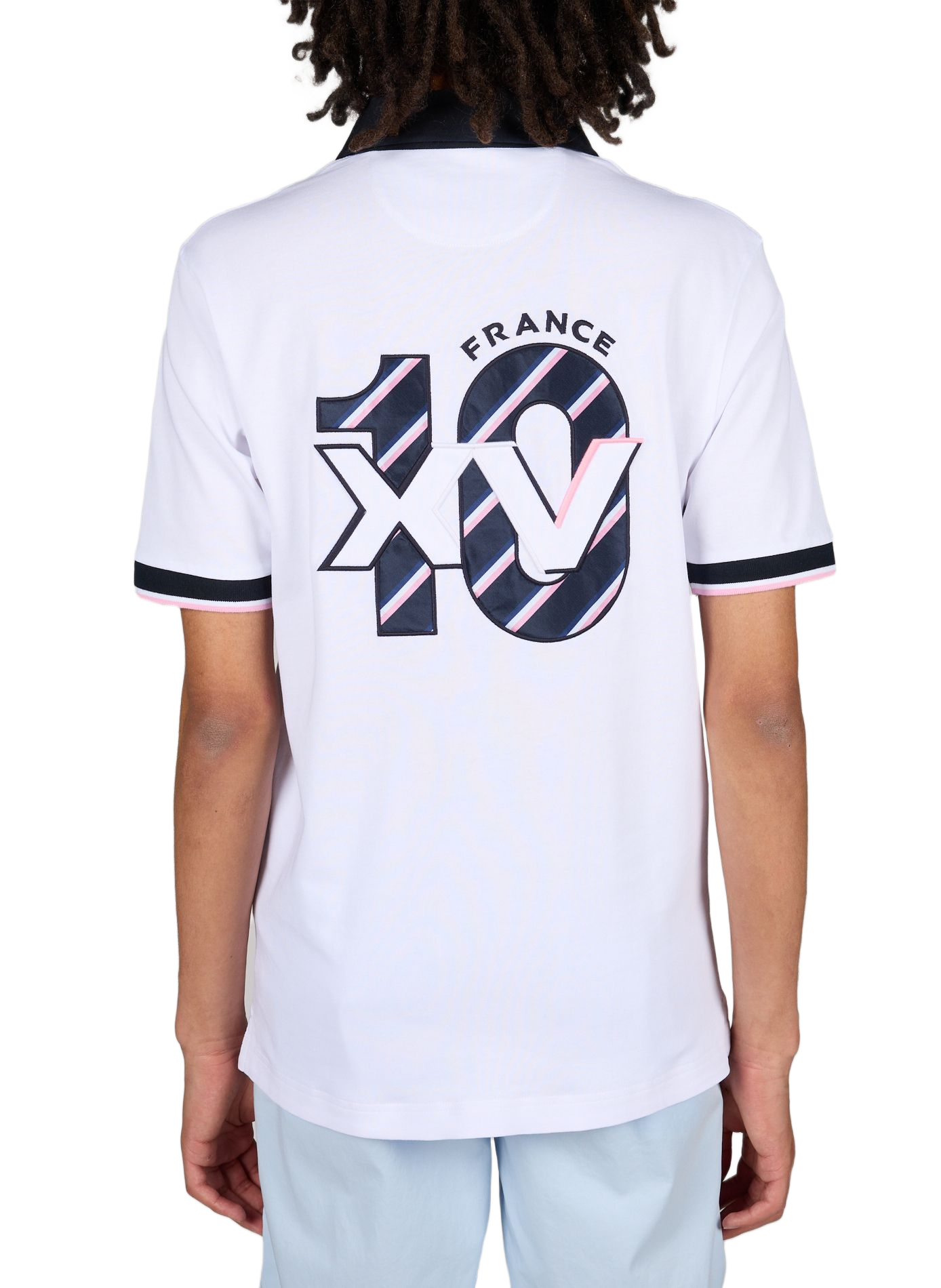 Short-sleeved XV de France cotton polo EDEN PARK White
