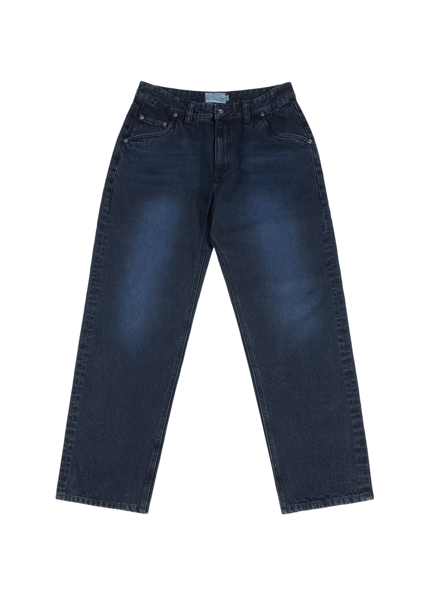 Jean à écusson brodé à la ceinture en coton DIME Blue