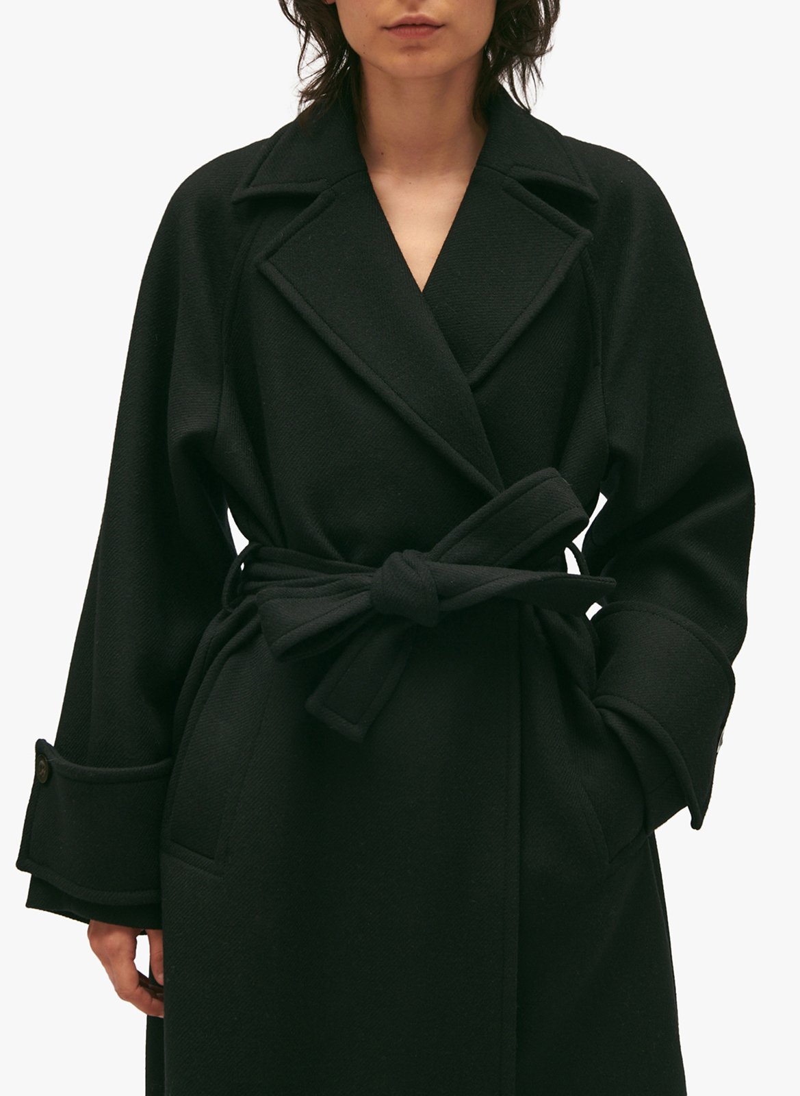 Manteau col tailleur en laine mélangée CLAUDIE PIERLOT Noir