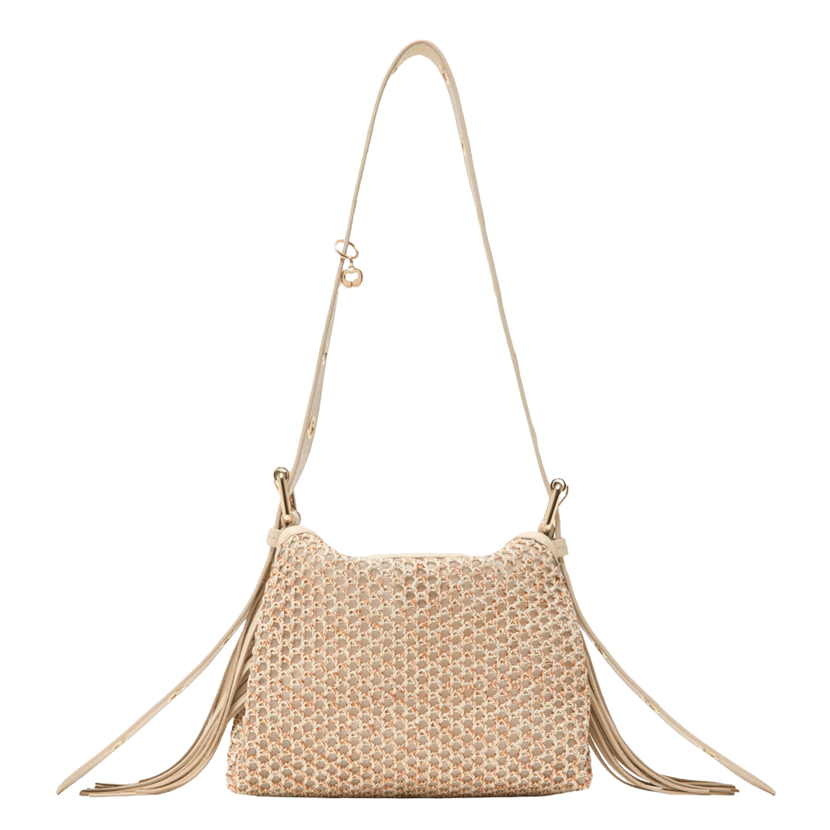 Sac bandoulière en cuir miss m mini MAJE Beige