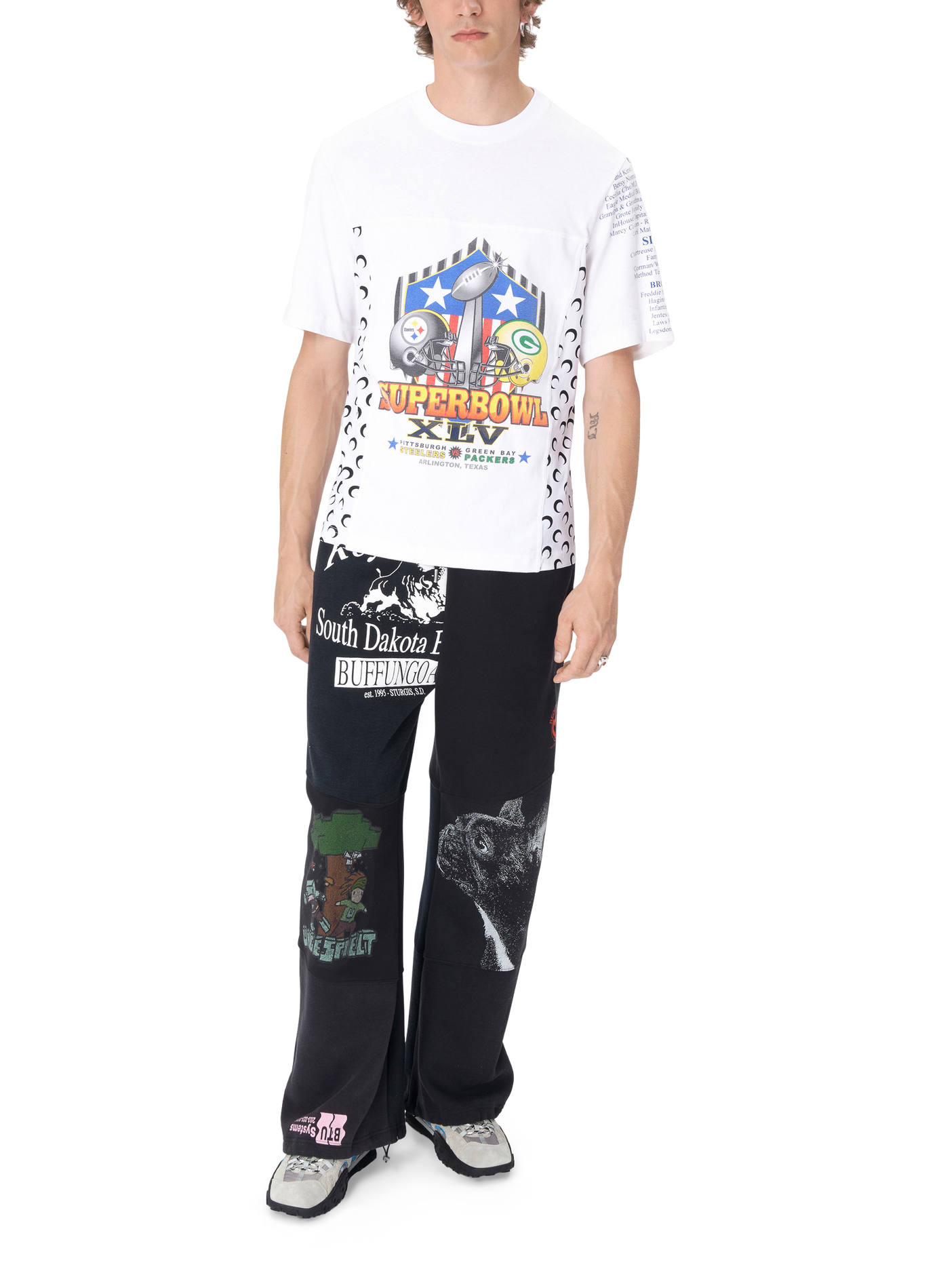 Regenerated t-shirt graphique jersey manches courtes MARINE SERRE Blanc