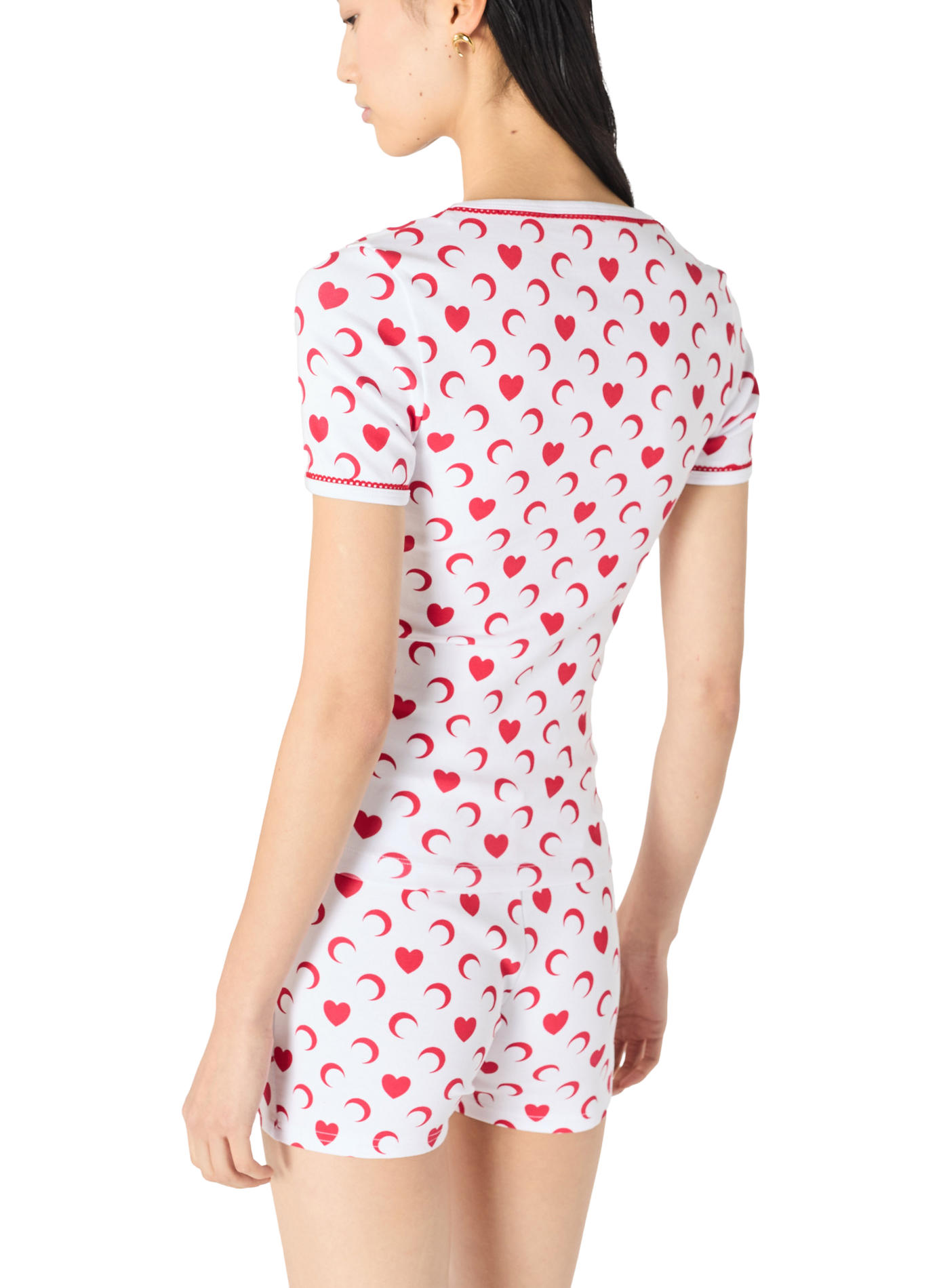 Mini-shorts imprimé moon heart MARINE SERRE Wit