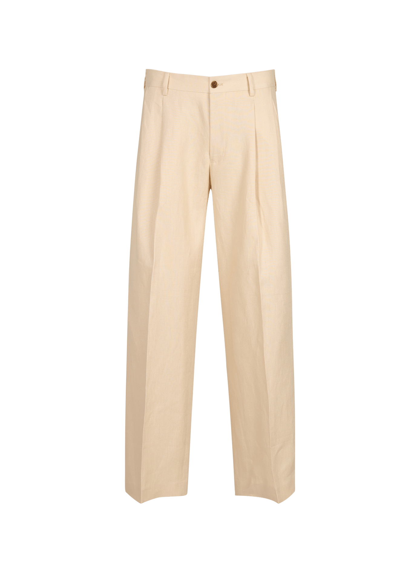 Pantalon ample à plis et taille ajustable en lin NN.07 Beige