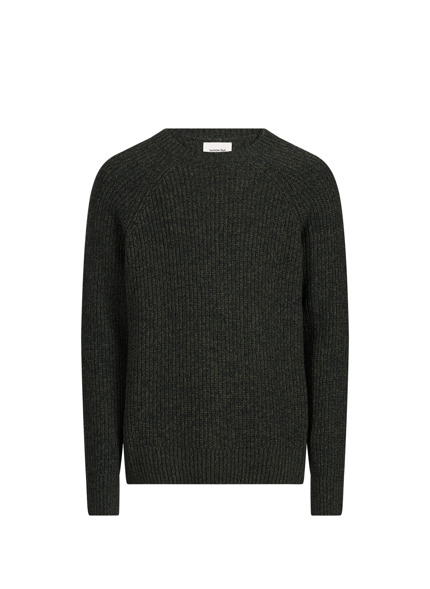 Round neck wool blend sweater GARSEN Kaki