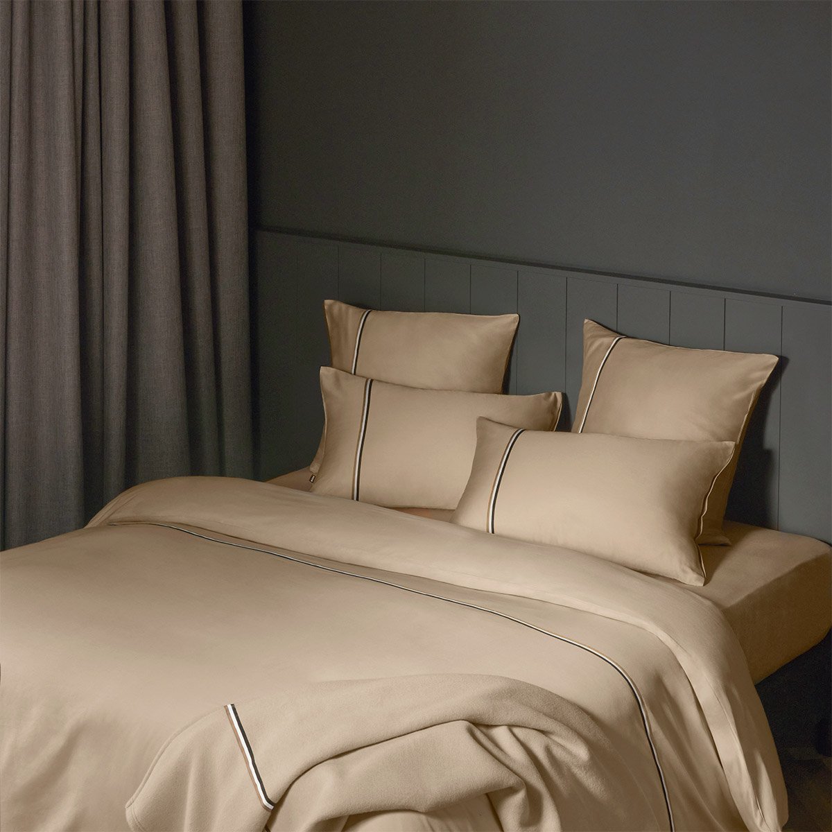 Housse de couette en satin de coton, b linea BOSS HOME Beige
