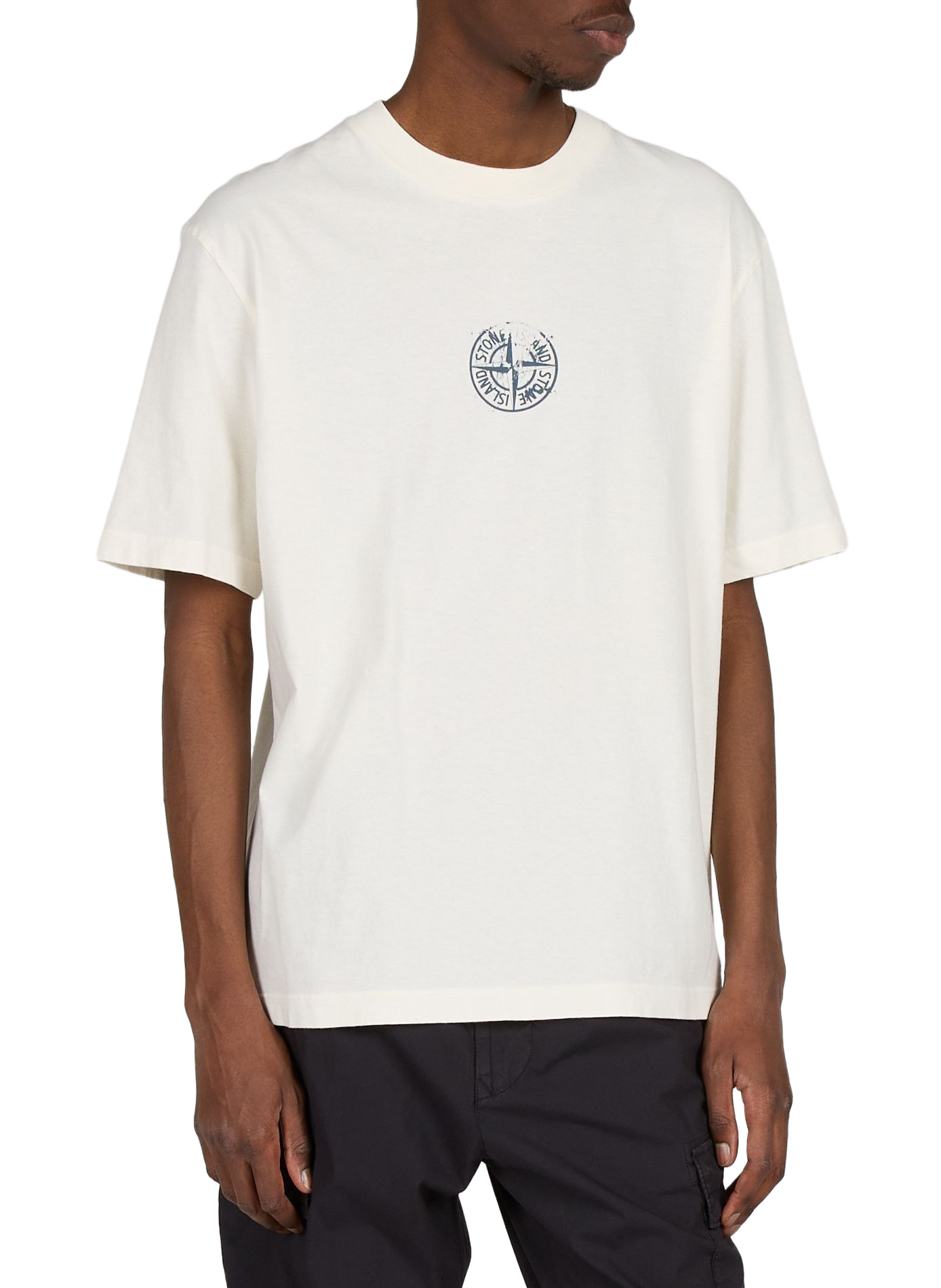 Gerade Hemdbluse mit amerikanischem Kragen aus Baumwolle STONE ISLAND Beige