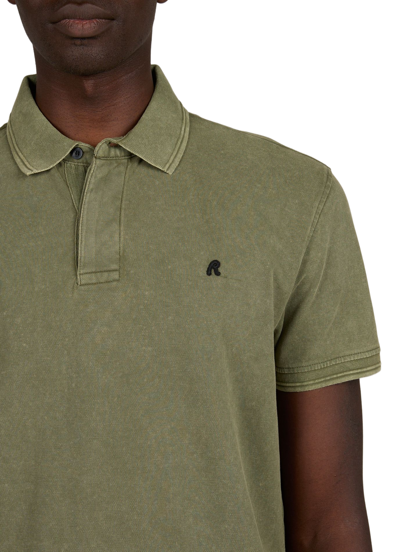 Short-sleeve washed polo REPLAY Green
