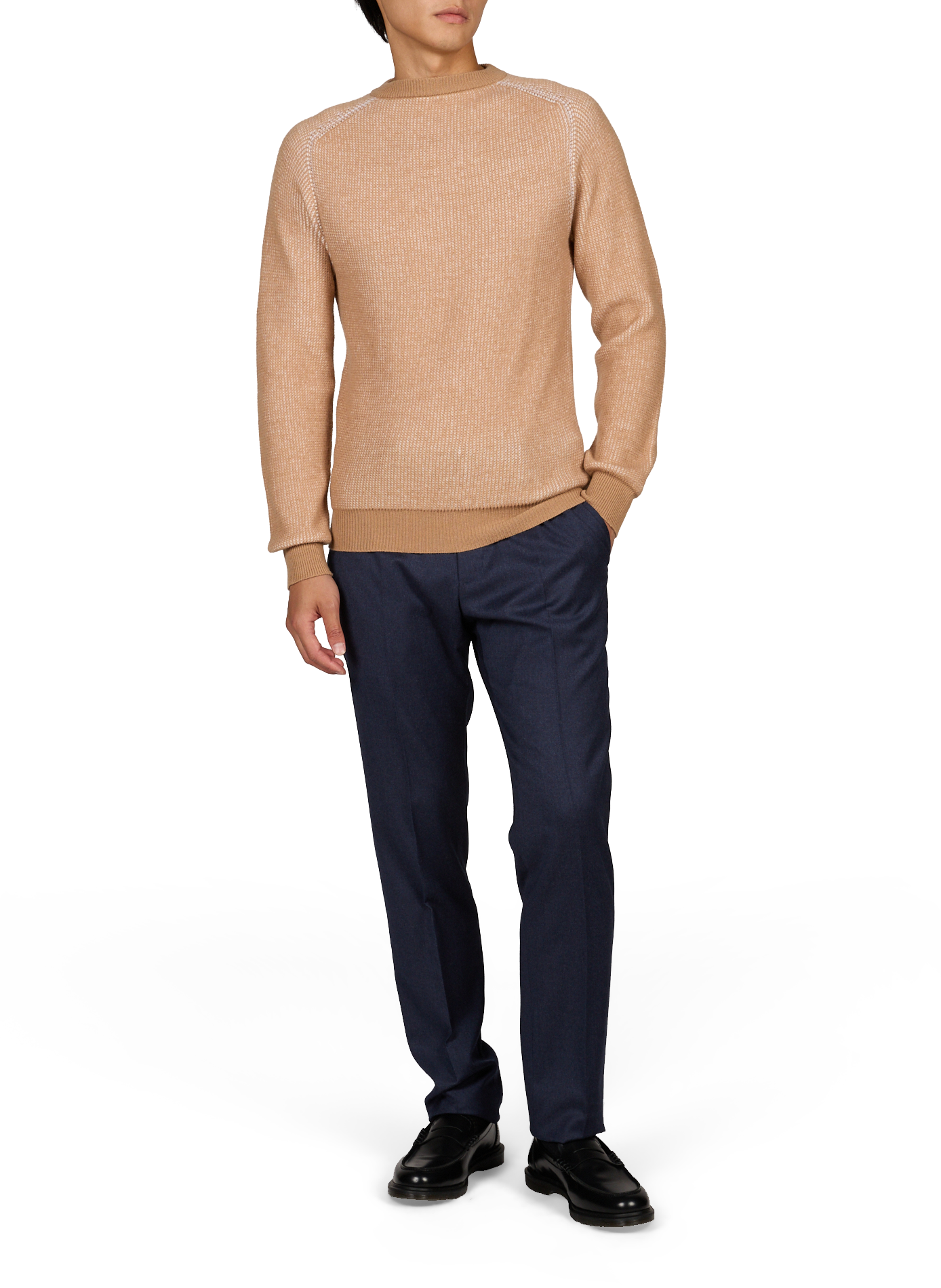 Straight wool and cashmere sweater AURELIEN Beige