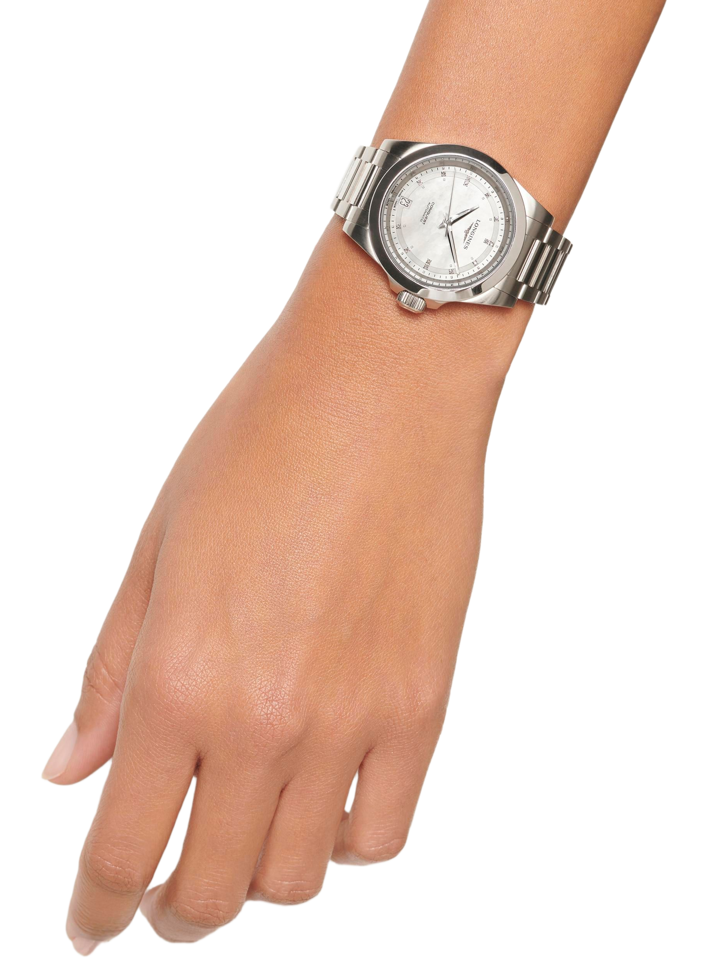 Montre automatique Conquest 2023 en acier inoxydable LONGINES Blanc