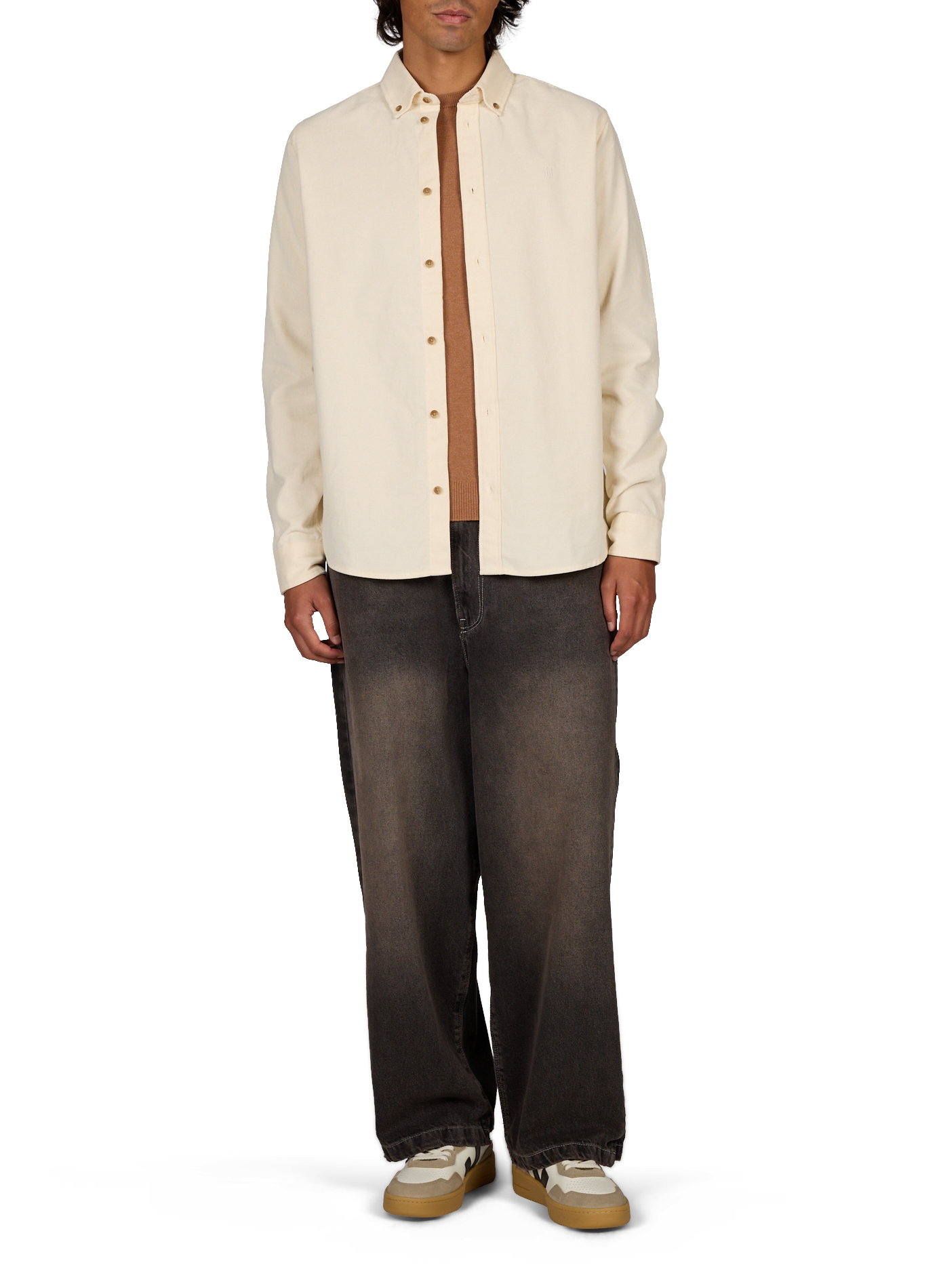 Solid button-down shirt LES DEUX Beige