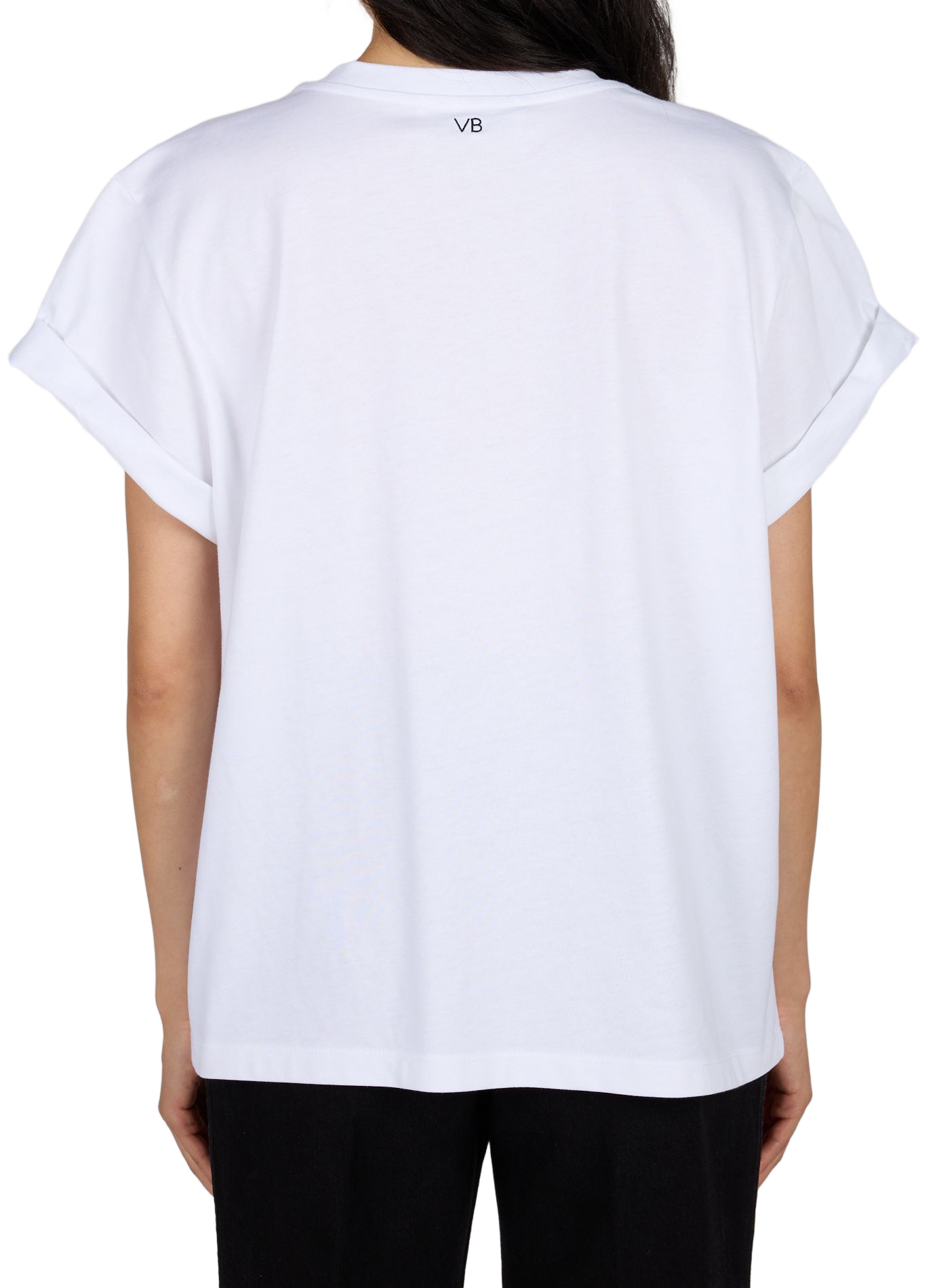 Recht T-shirt van katoen. VICTORIA BECKHAM Wit
