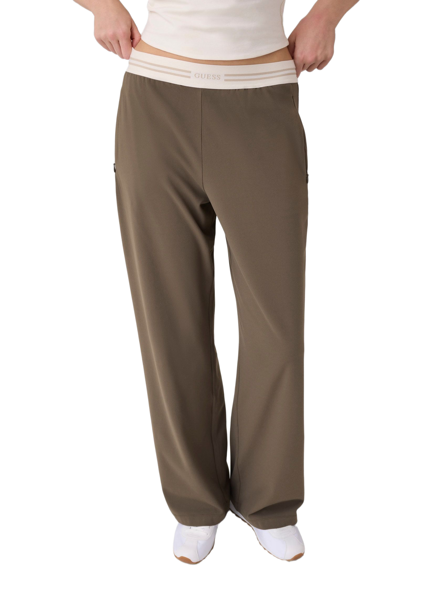 Brunella wide-leg elasticated-waist sweatpants GUESS Beige