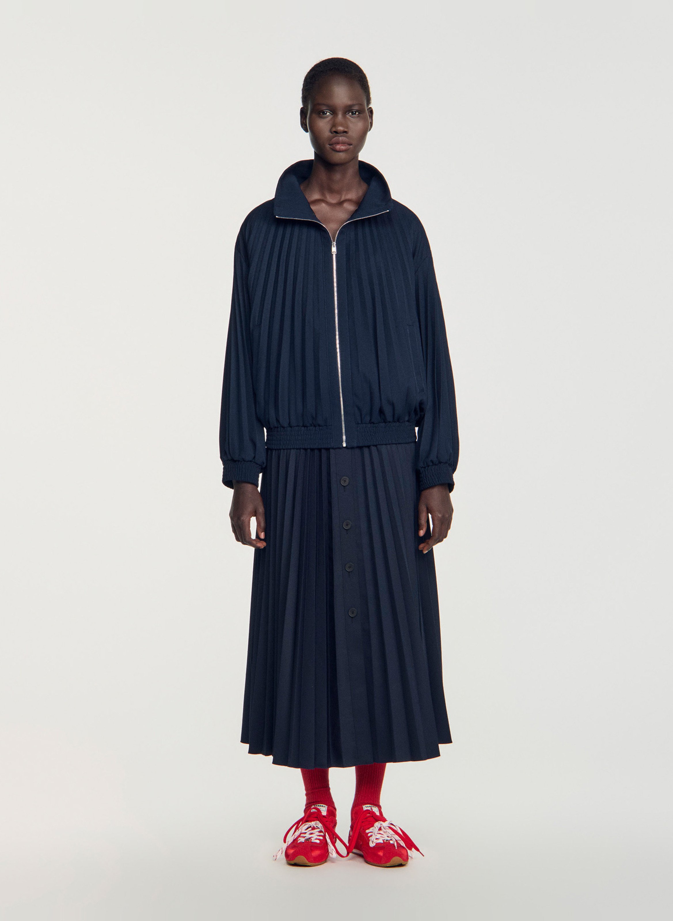 Veste oversize plissée SANDRO Bleu
