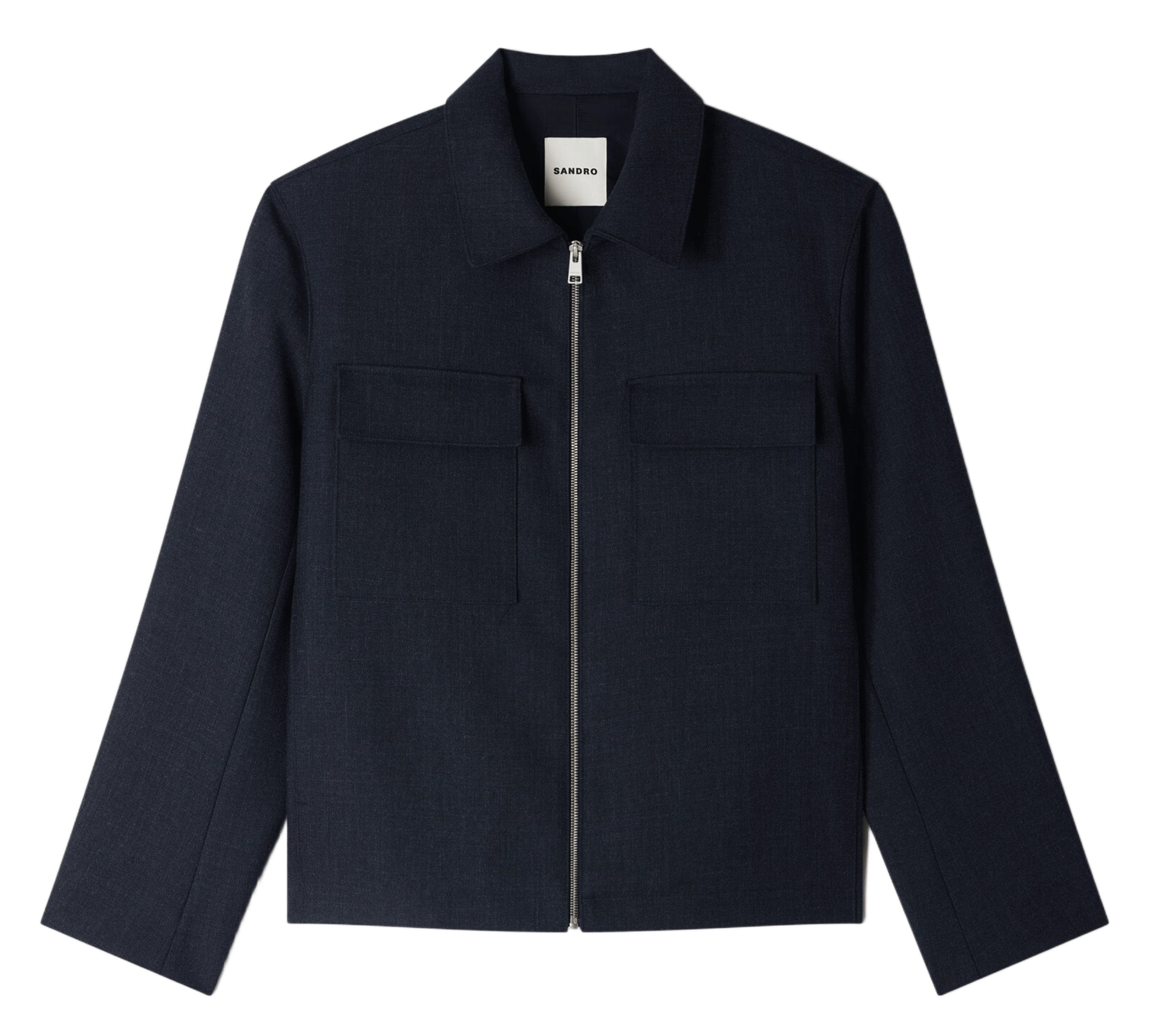 Blouson droit col classique SANDRO Bleu