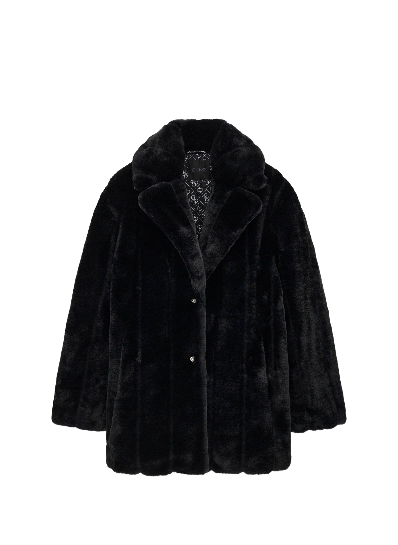 Manteau mi-long Sophy en effet fourrure GUESS Schwarz