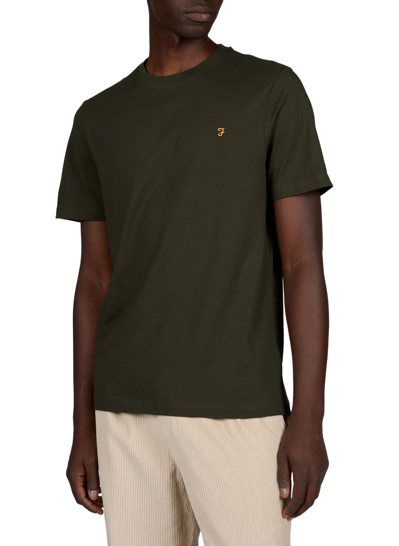 Straight-fit cotton logo T-shirt FARAH Green