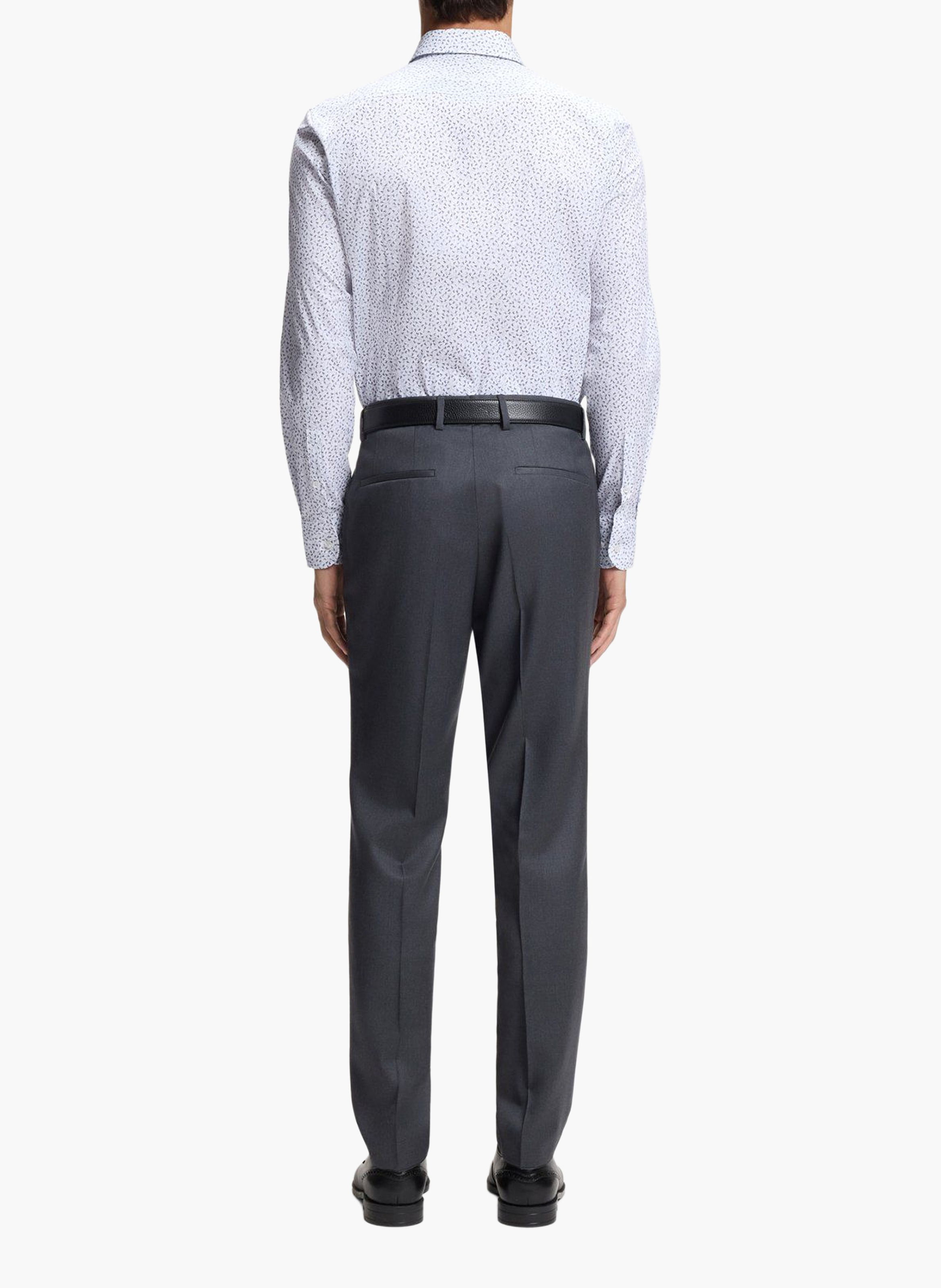 Chemise droite col classique en coton mélangé imprimé BOSS Bleu
