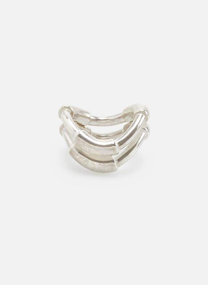 Double Silver Tube Ring in silver GLENDA LOPEZ