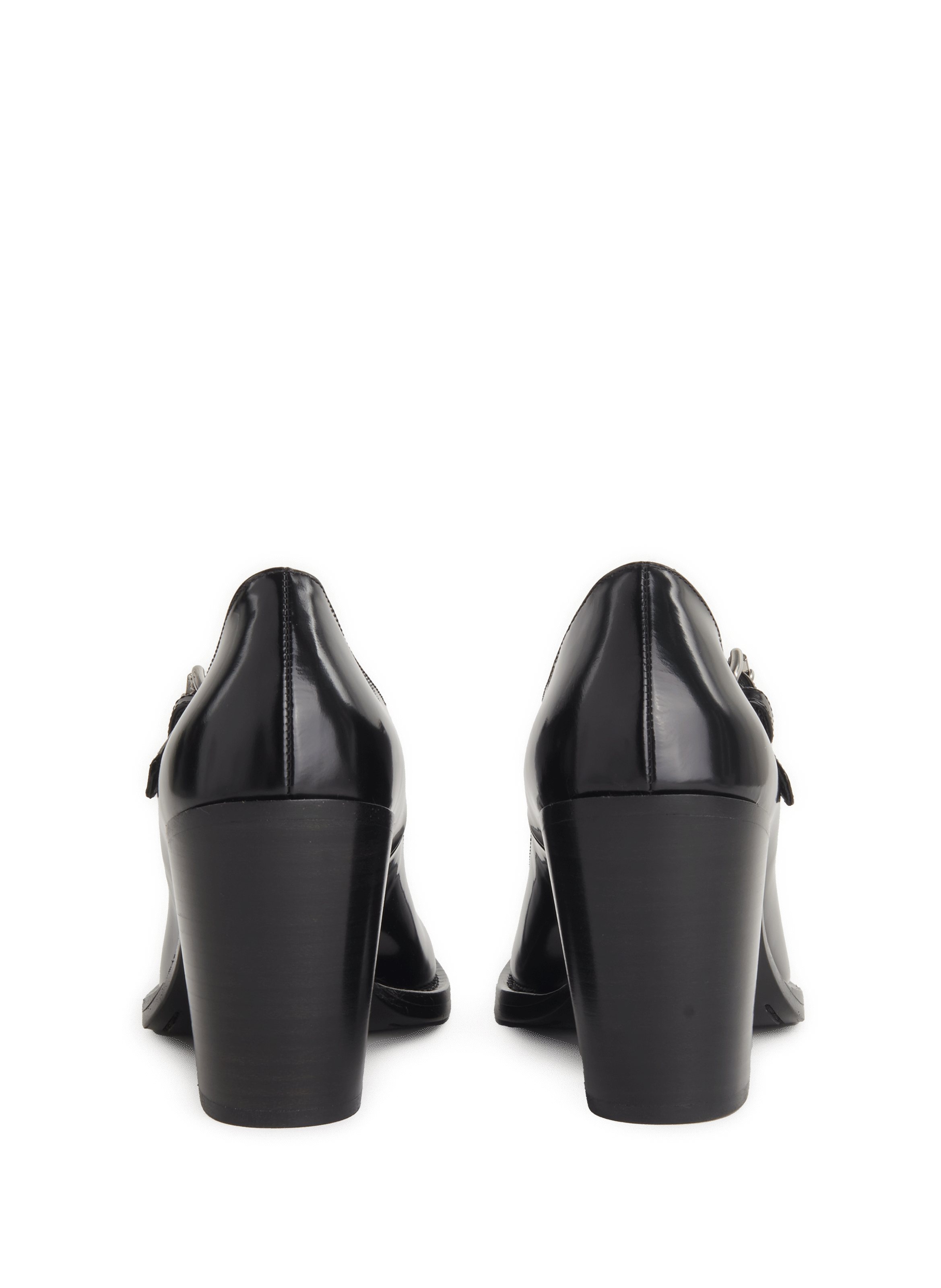 Leather heels with strap PRADA Black