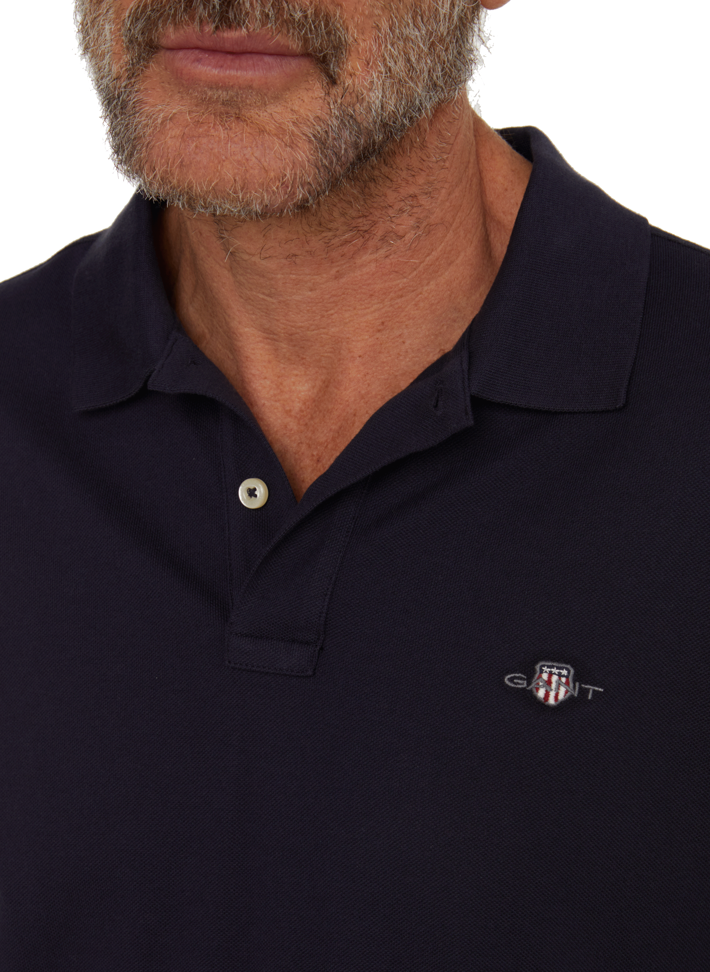 Long-sleeved cotton polo shirt GANT Blue