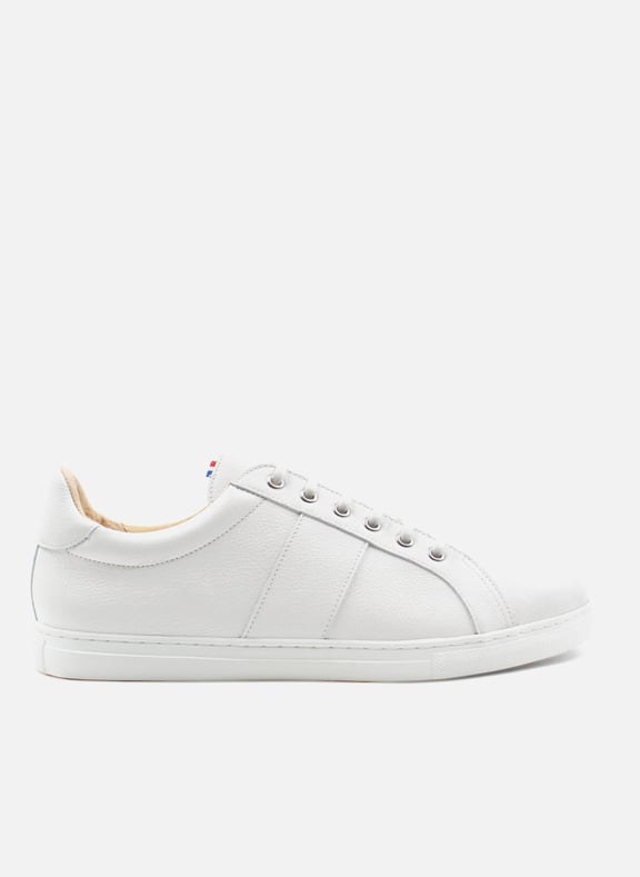 Baskets mif cuir grainé Blanc by JULES & JENN JULES & JENN Baskets mif cuir grainé Blanc