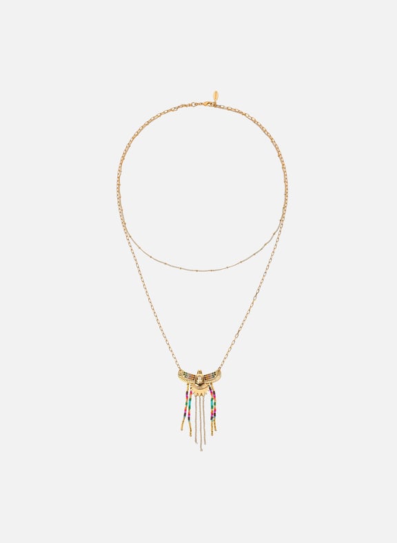 Collier chaîne multirang avec pendentif central et perles joao Multicolore by HIPANEMA HIPANEMA Collier chaîne multirang avec pendentif central et perles joao Multicolore