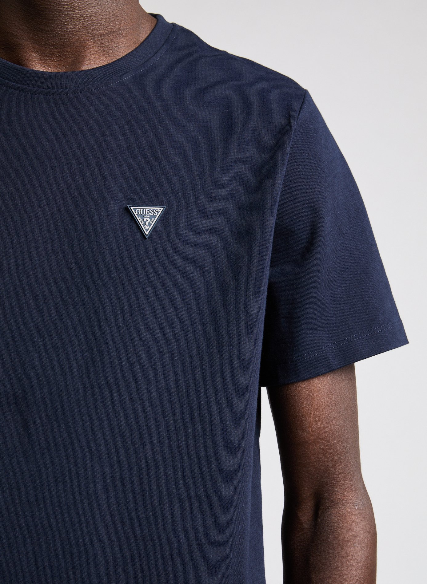 Cotton Logo T-shirt GUESS Blue