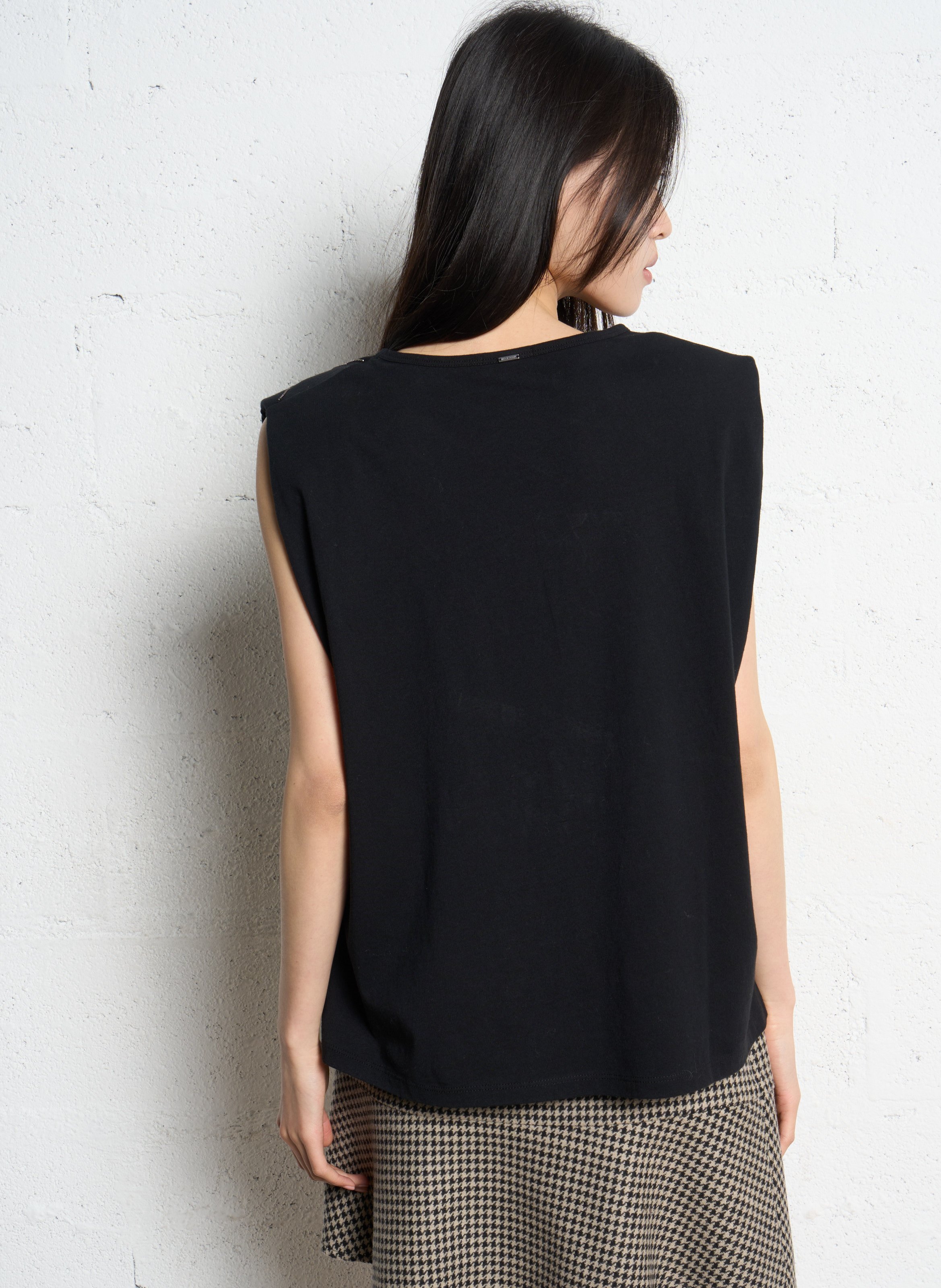 Tee-shirt col rond en coton IKKS Noir