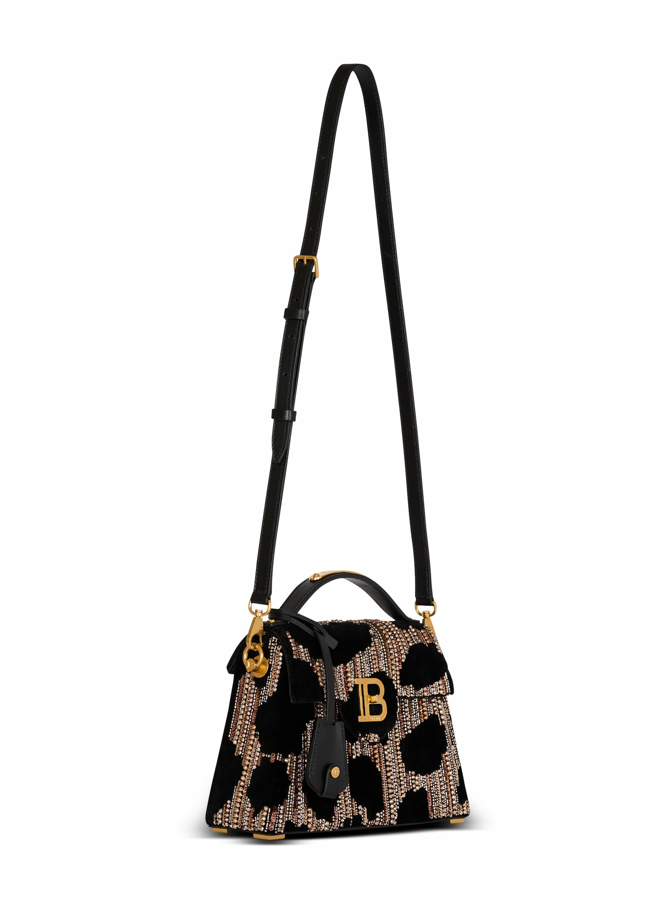 Sac b-buzz dynasty en velours brodé BALMAIN Noir