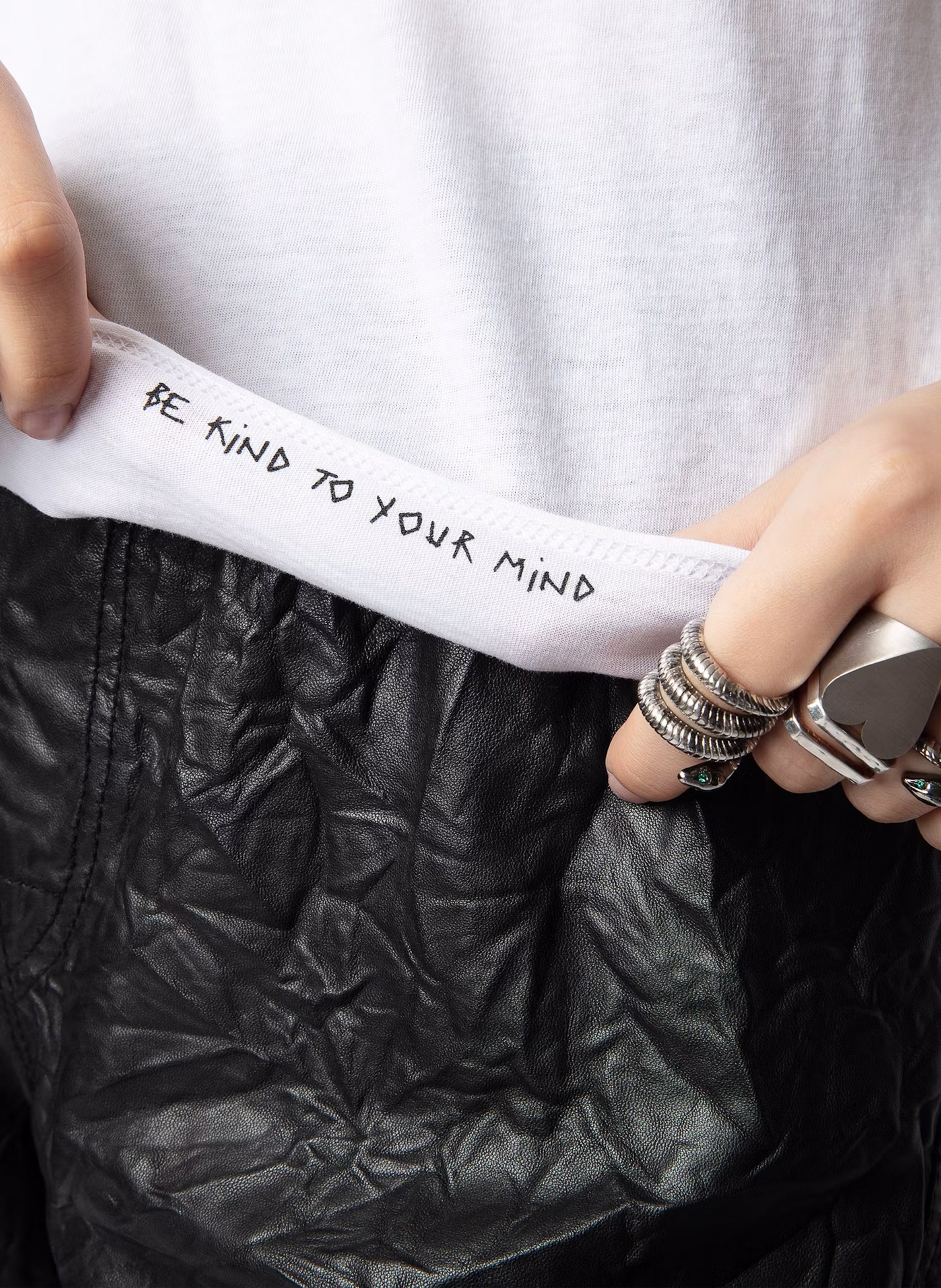 Tee-shirt droit en coton bio tuni ZADIG&VOLTAIRE Blanc