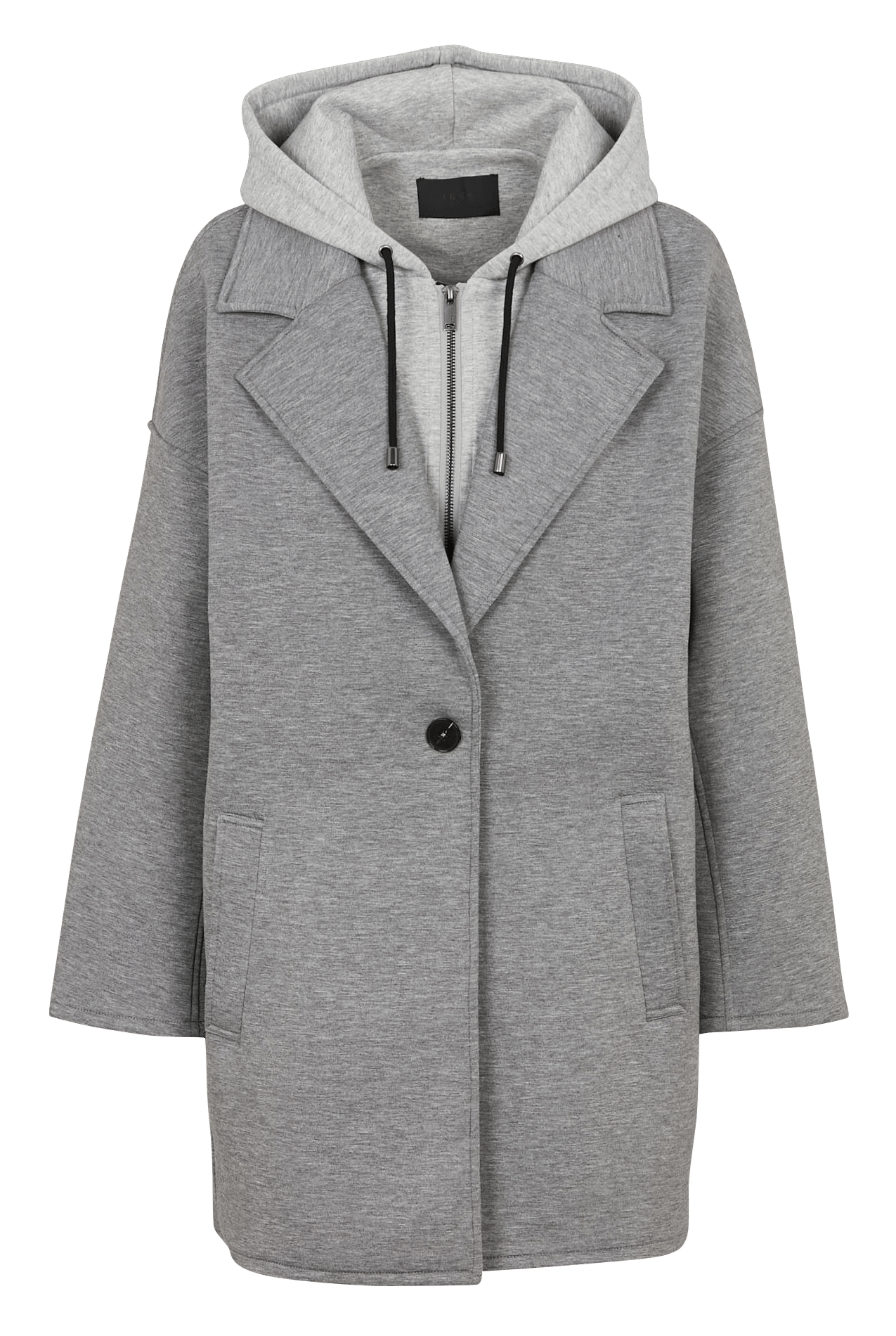 Manteau droit avec capuche amovible IKKS Gris