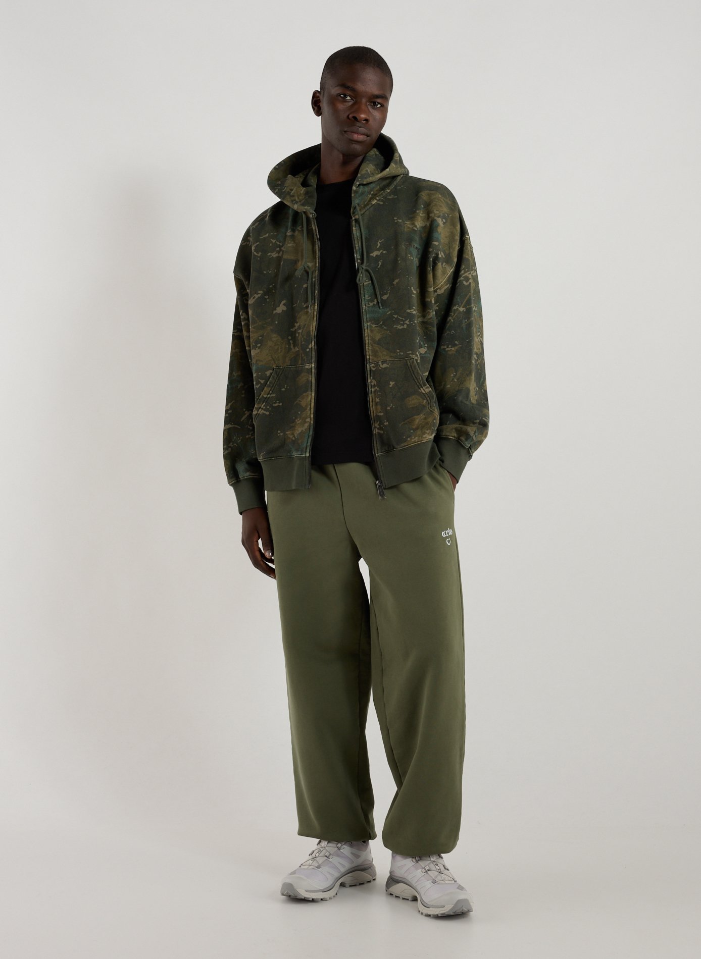 Cotton and nylon hoodie with zip CARHARTT WIP Green