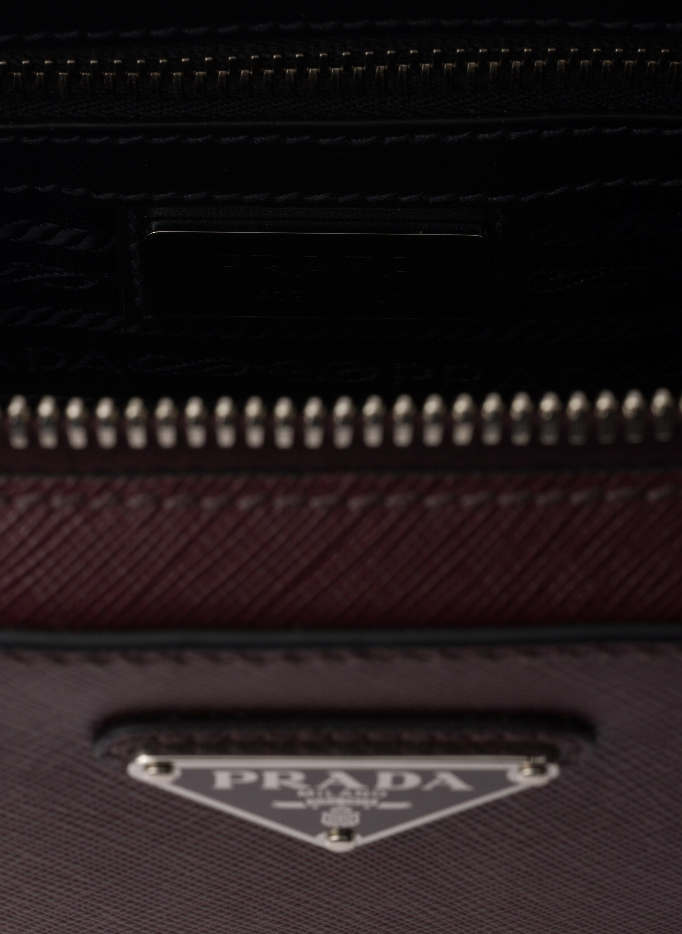 Pochette en cuir saffiano PRADA Rouge