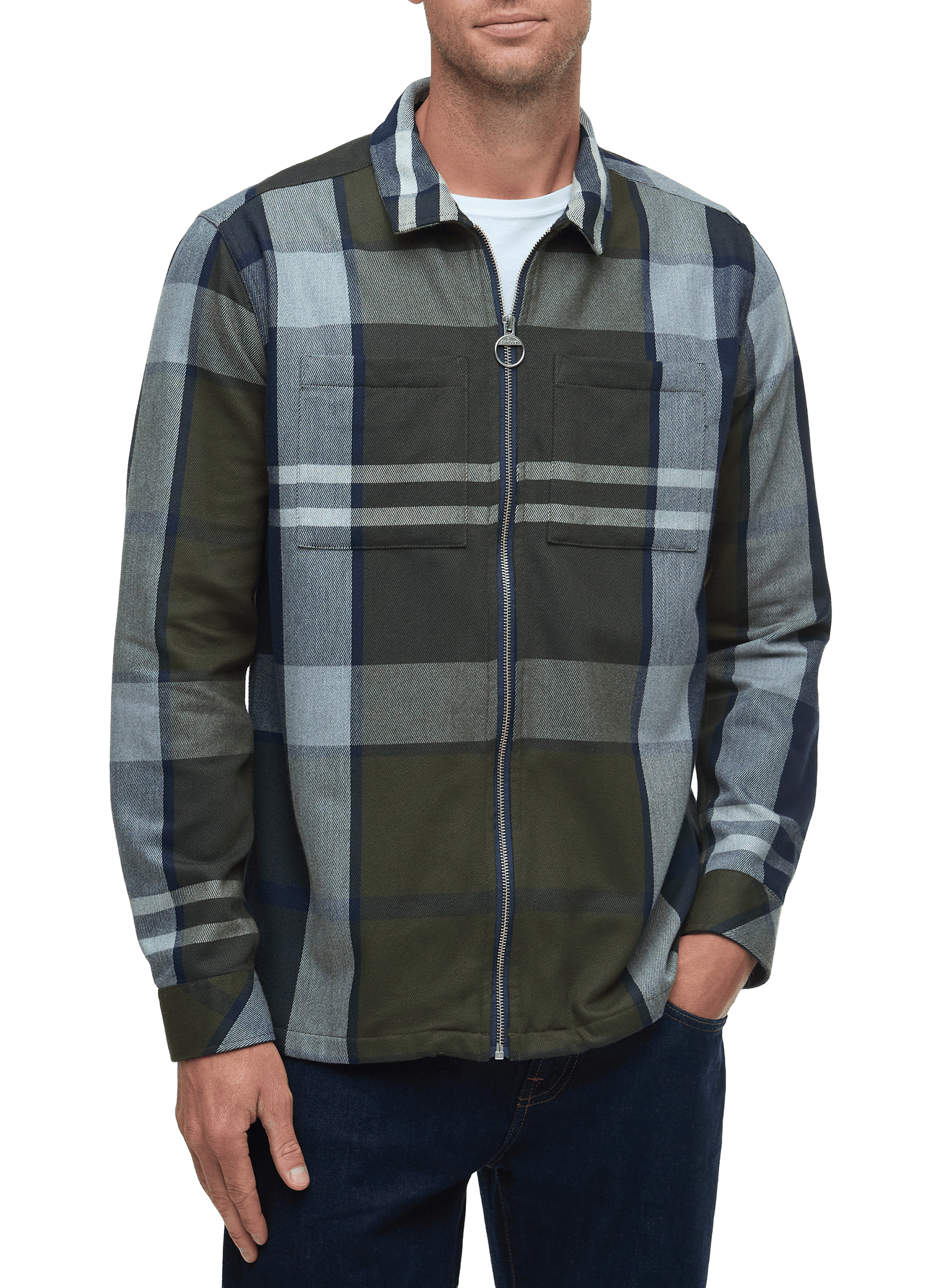 Veste légère zippée en coton BARBOUR Multicolore