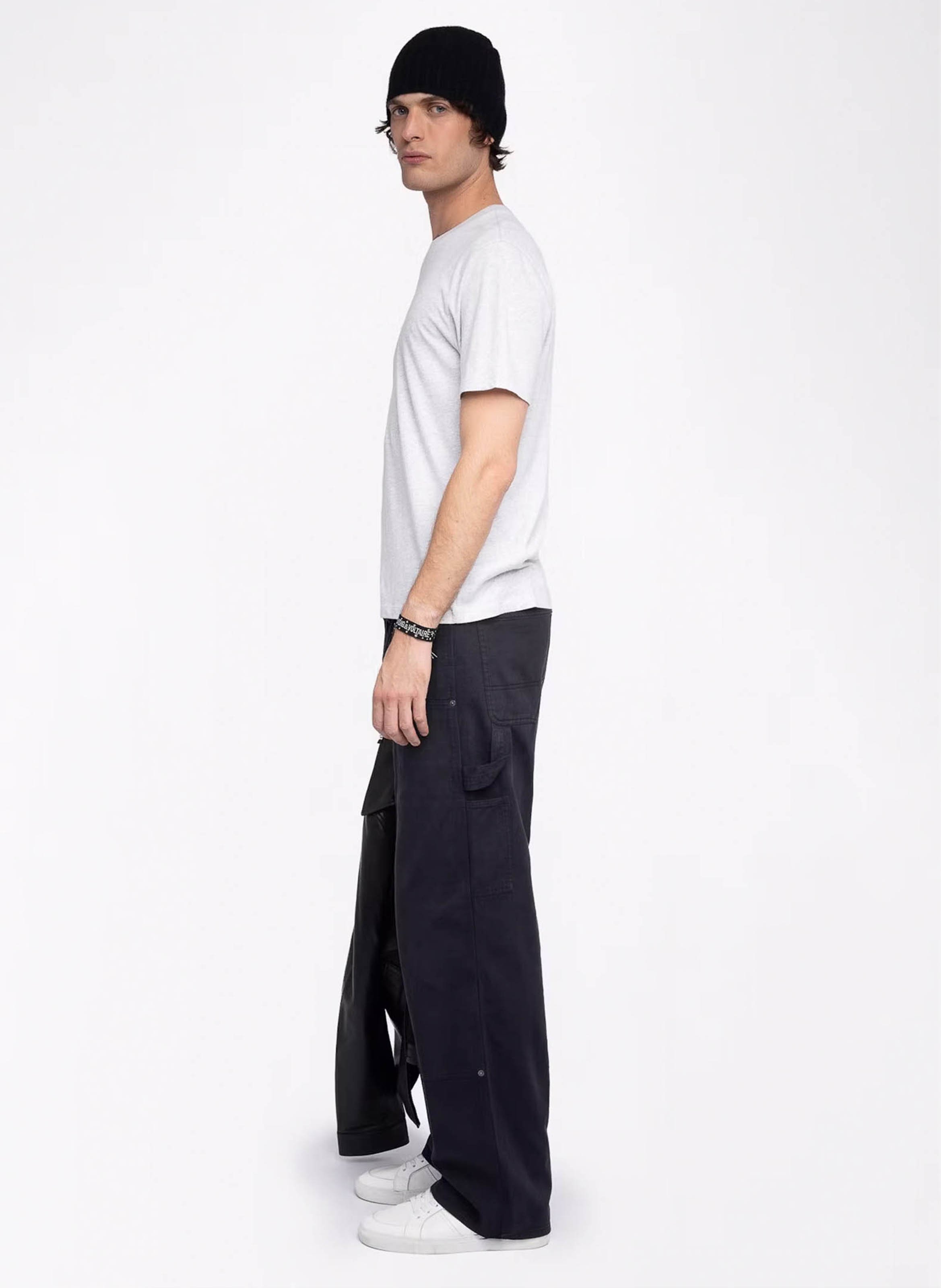 Tee-shirt droit col rond en coton tommy ZADIG&VOLTAIRE Gris