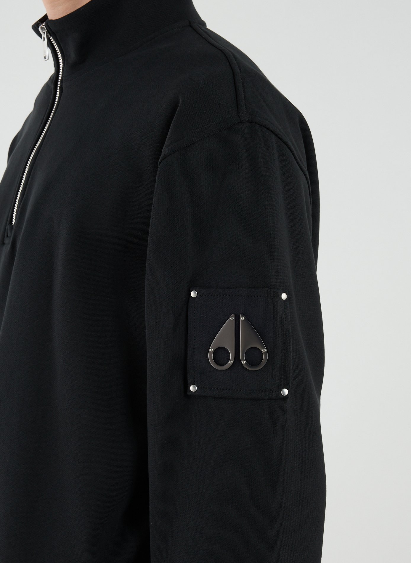 Cotton half-zip sweatshirt  MOOSE KNUCKLES Black