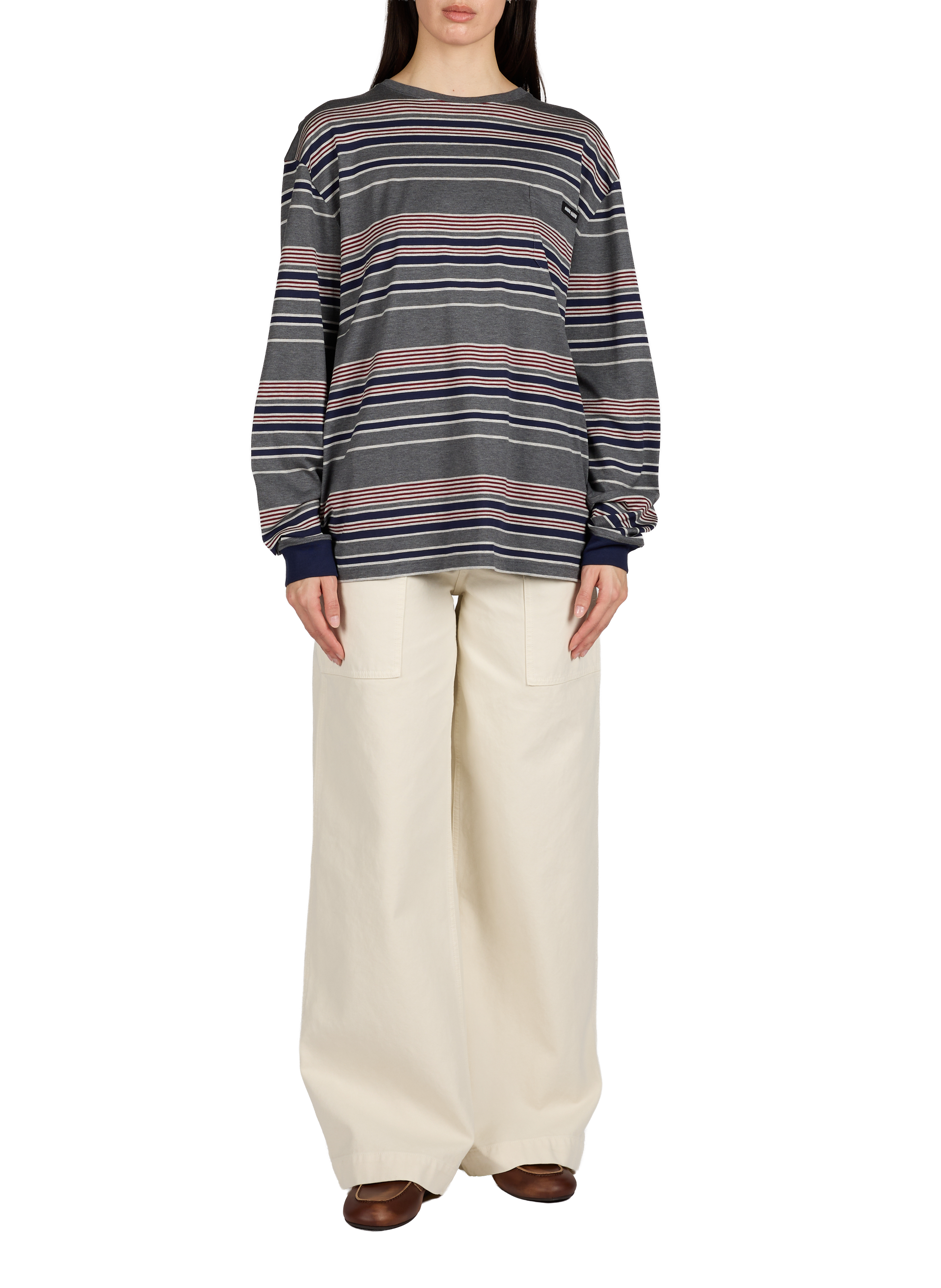 Washed suede mules MIU MIU Brown