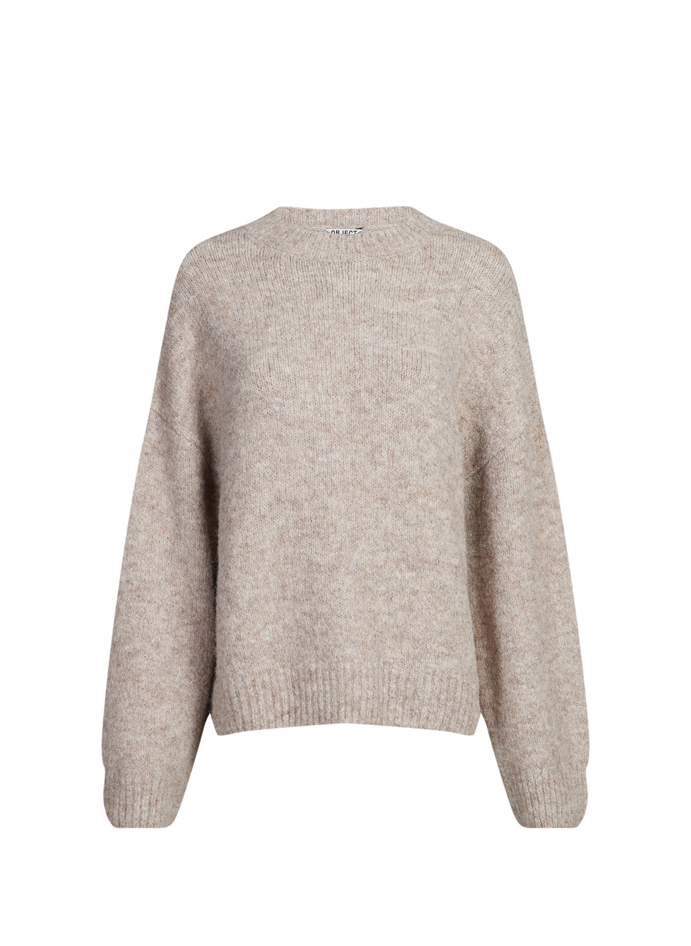 Pull ample en laine mélangée OBJECT Beige