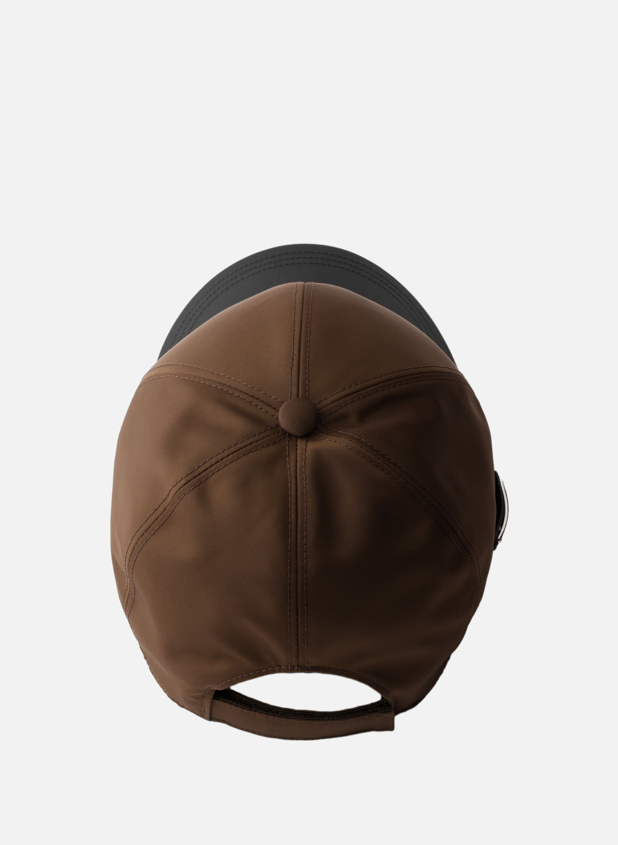 Casquette de baseball bicolore en re-nylon PRADA Marron